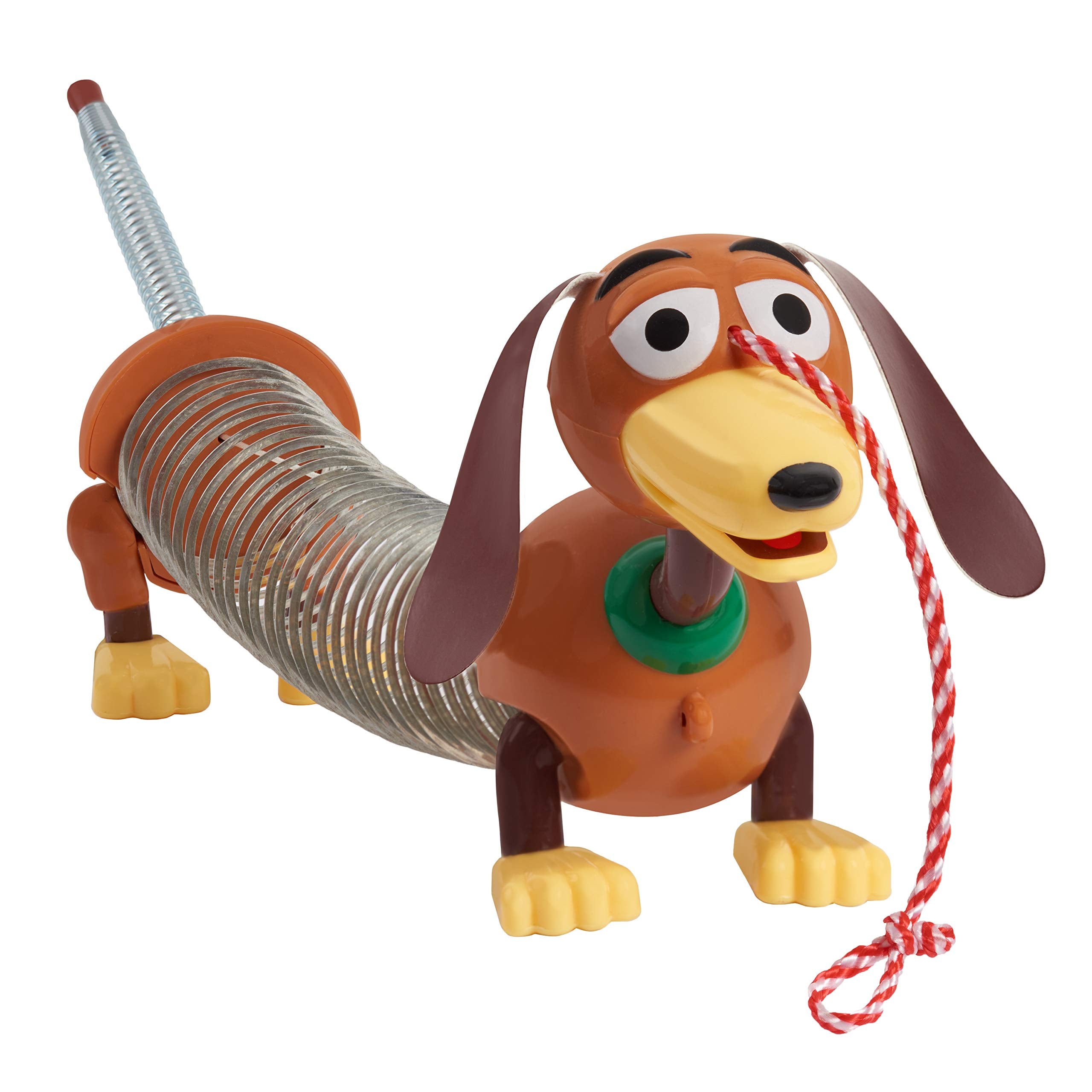 Slinky fully stretched to show length and movement during pulling by Slinky