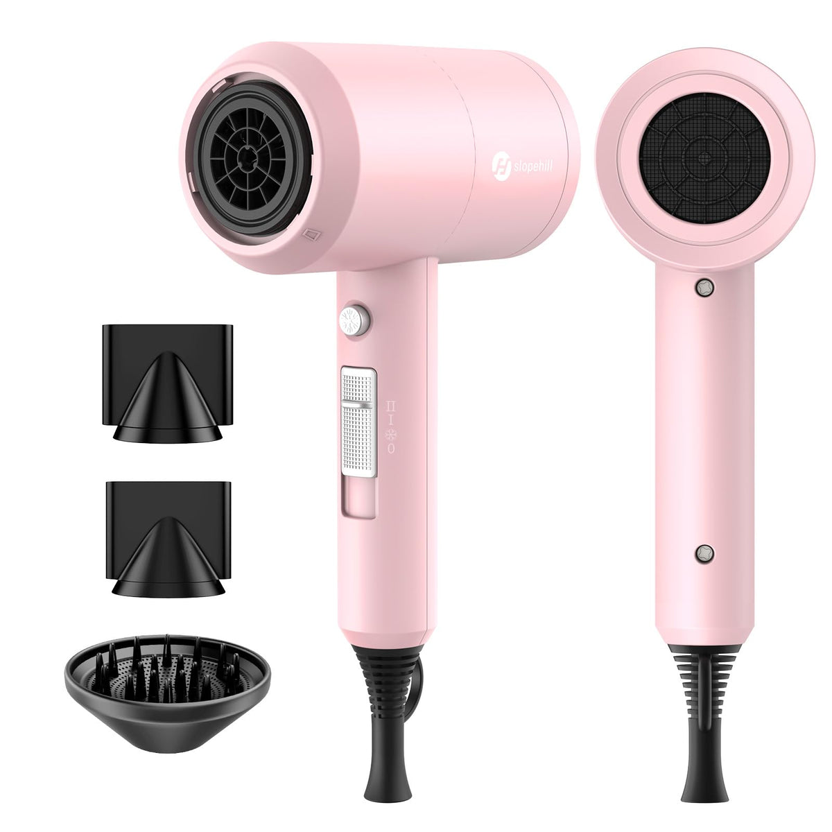 slopehill front view of the pink dryer showing compact design and fast drying benefit