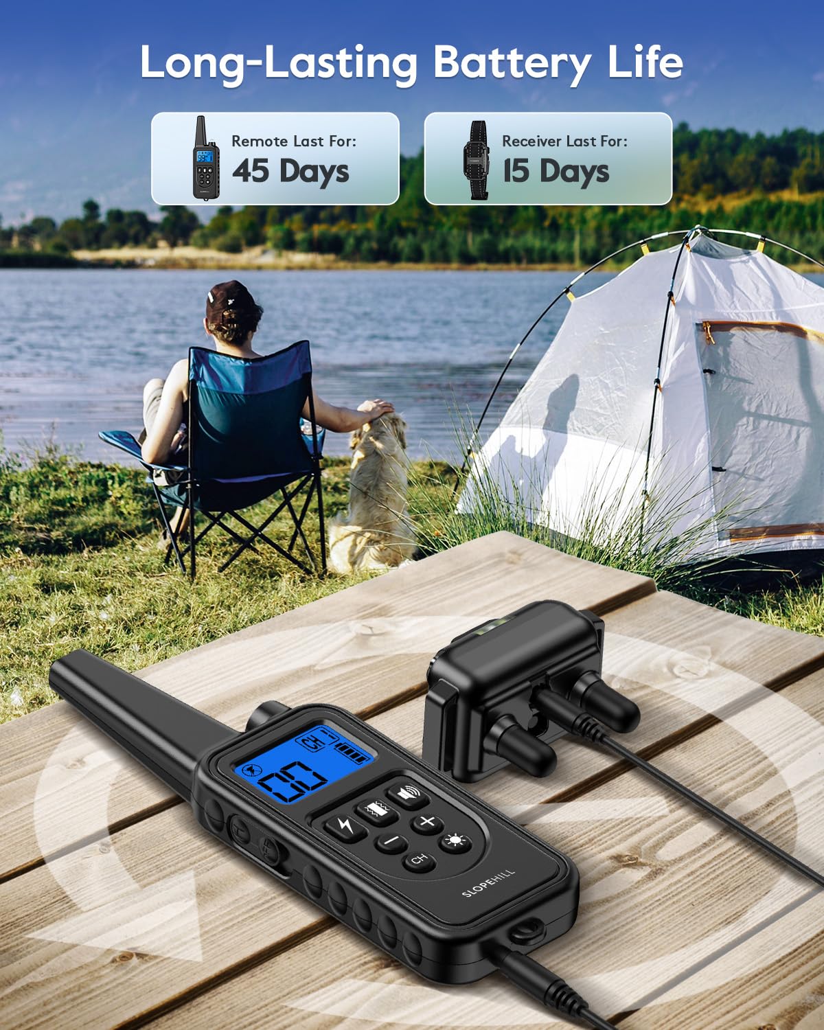 SLOPEHILL receiver splashing water to show IP68 waterproof protection