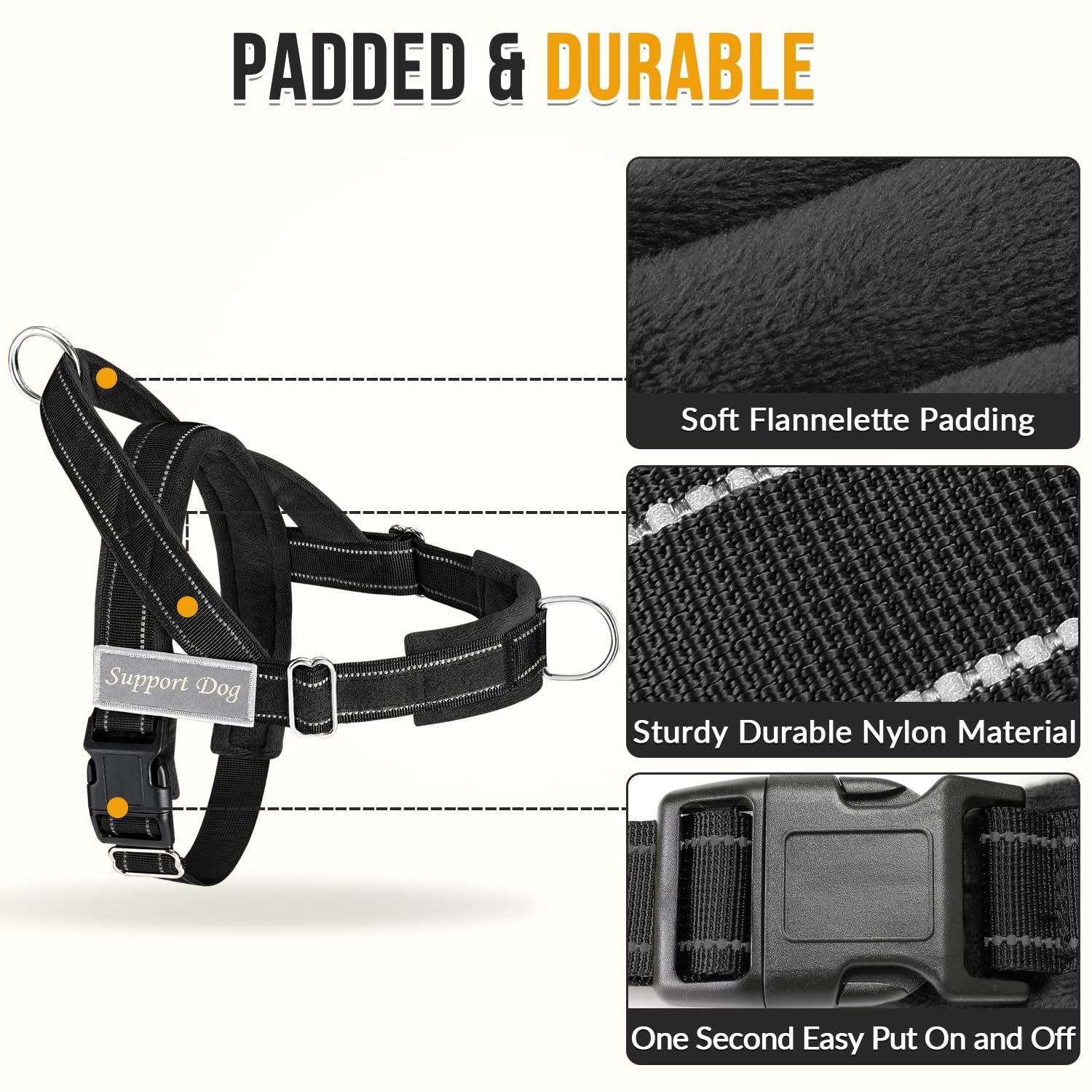 SlowTon chest D-ring and triangular sides for guided, no-pull training