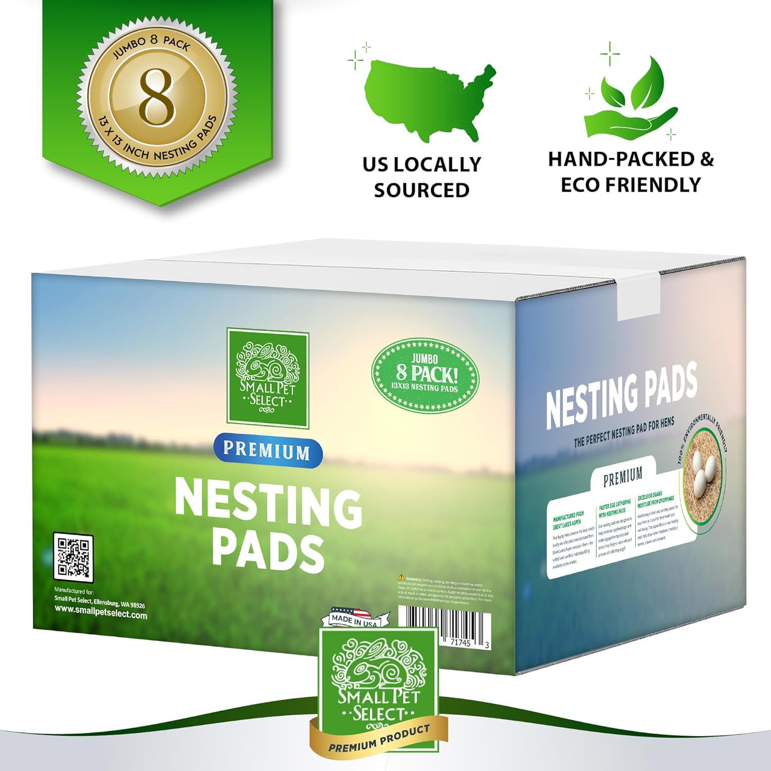 Small Pet Select pad placed in a nesting box showing fit and protection
