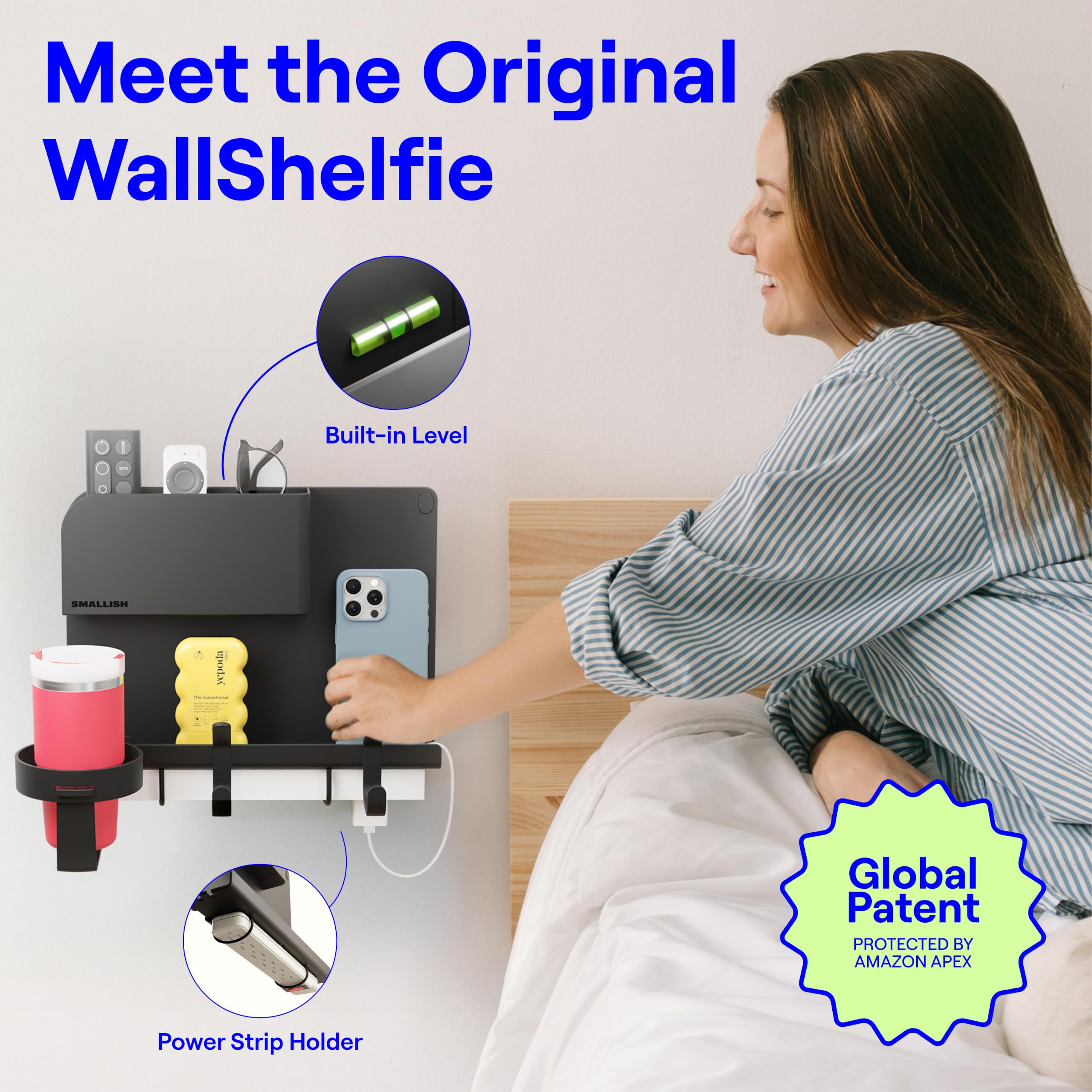 Smallish close-up of built-in level ensuring precise, hassle-free installation