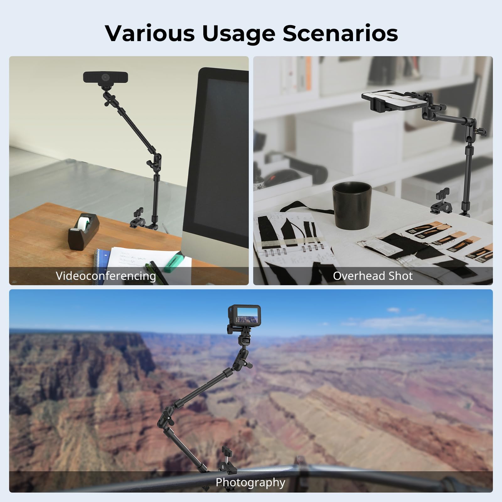 SMALLRIG adapter and screws laid out showing mounting versatility