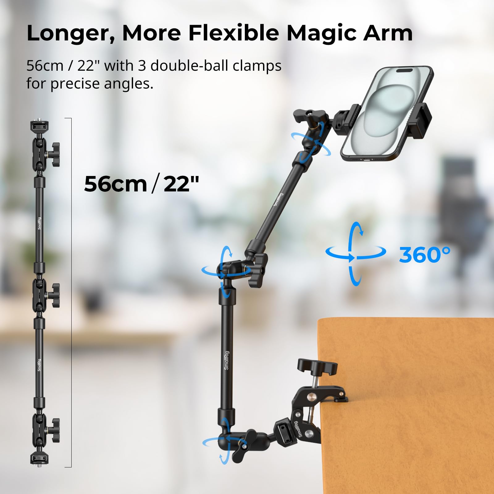 SMALLRIG crab clamp detail with silicone pads for scratch protection