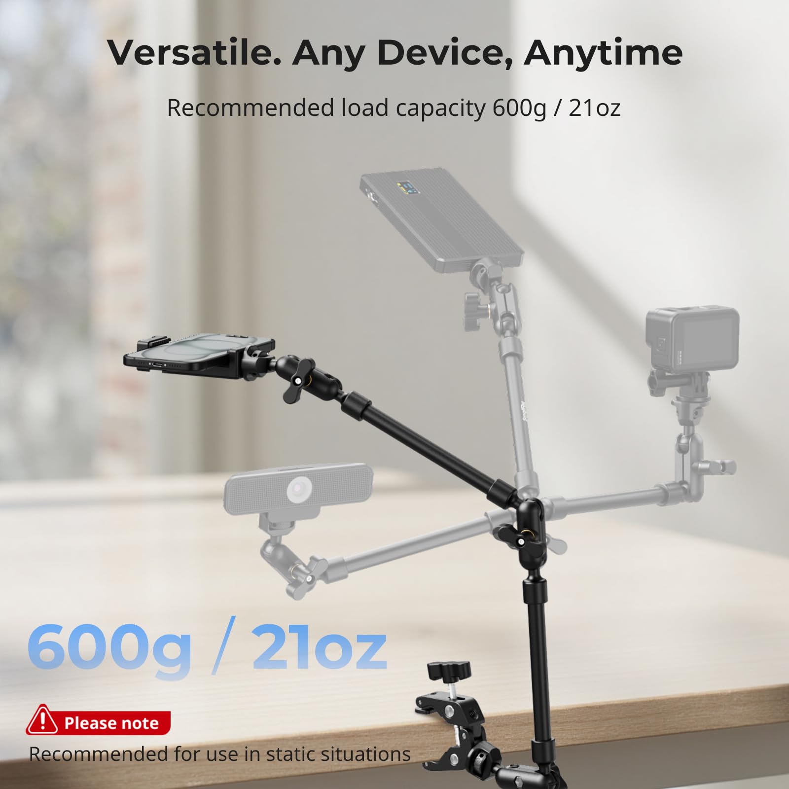SMALLRIG magic arm double-ball joints close-up for precise positioning