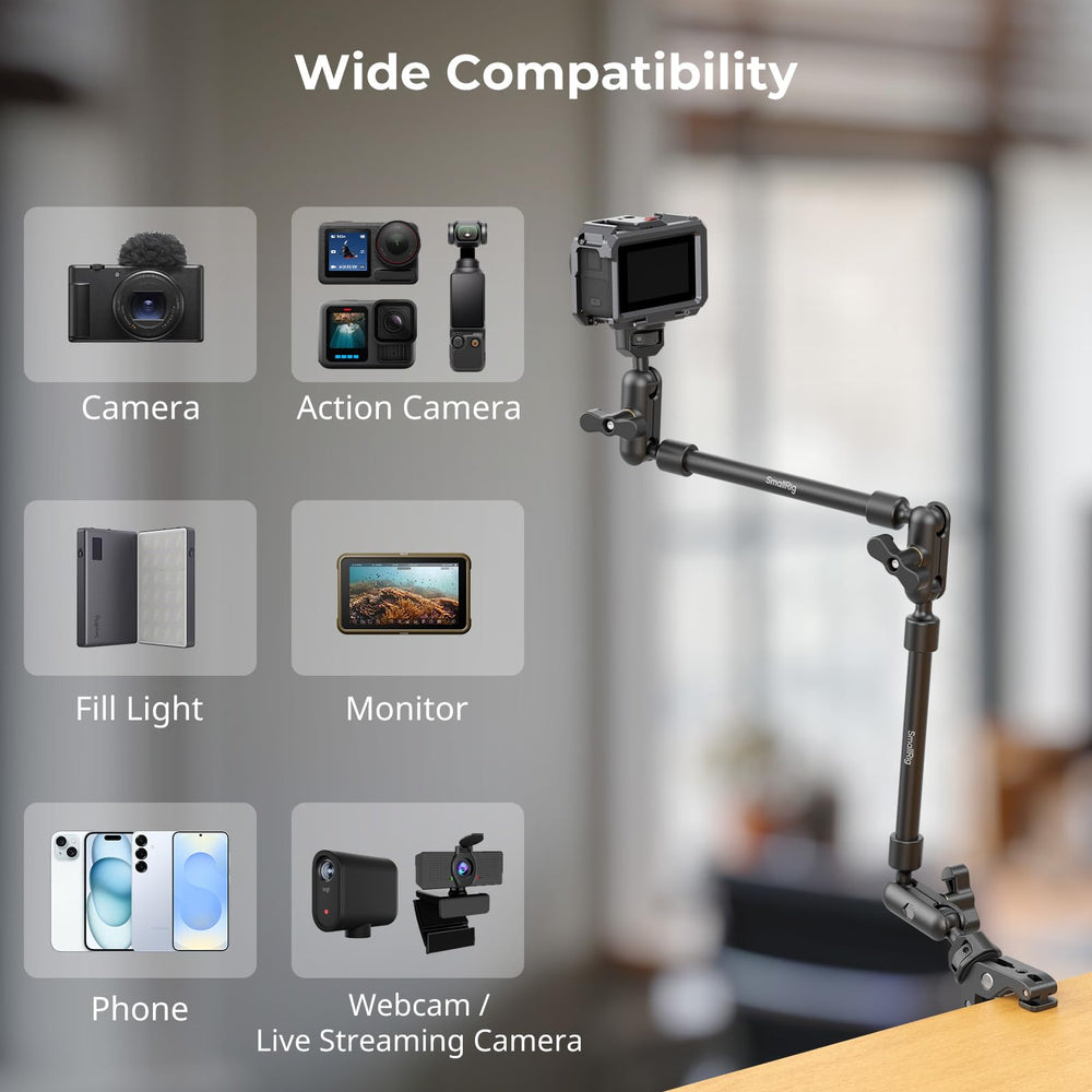 SMALLRIG phone holder attached to arm showing secure phone grip