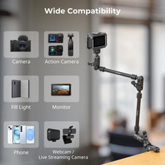 SMALLRIG phone holder attached to arm showing secure phone grip