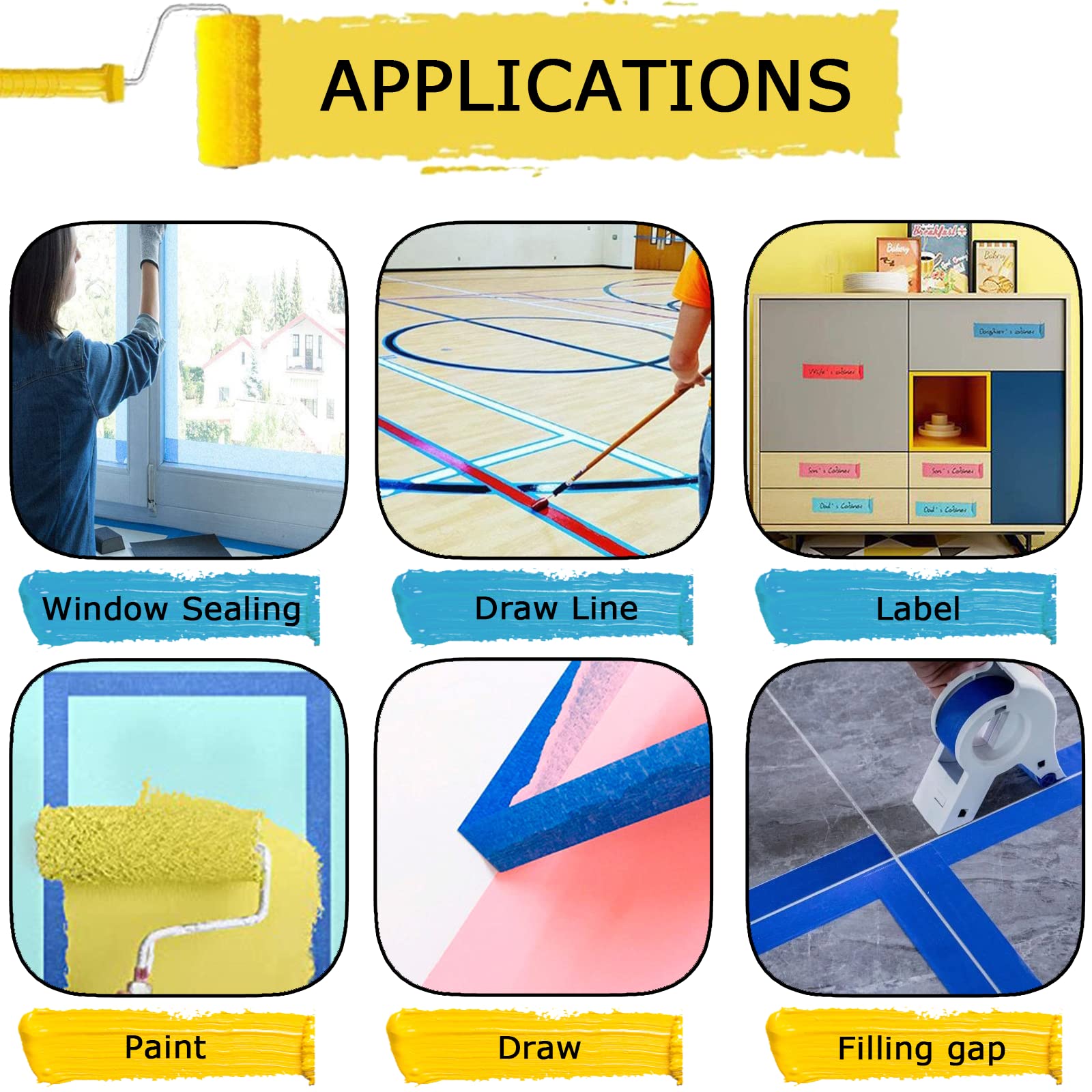 SmaringRobot tape applied to a wall creating a sharp paint edge for accurate results