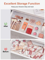 SMARTAKE drawer layout in a bedroom vanity organizing makeup for faster morning routines