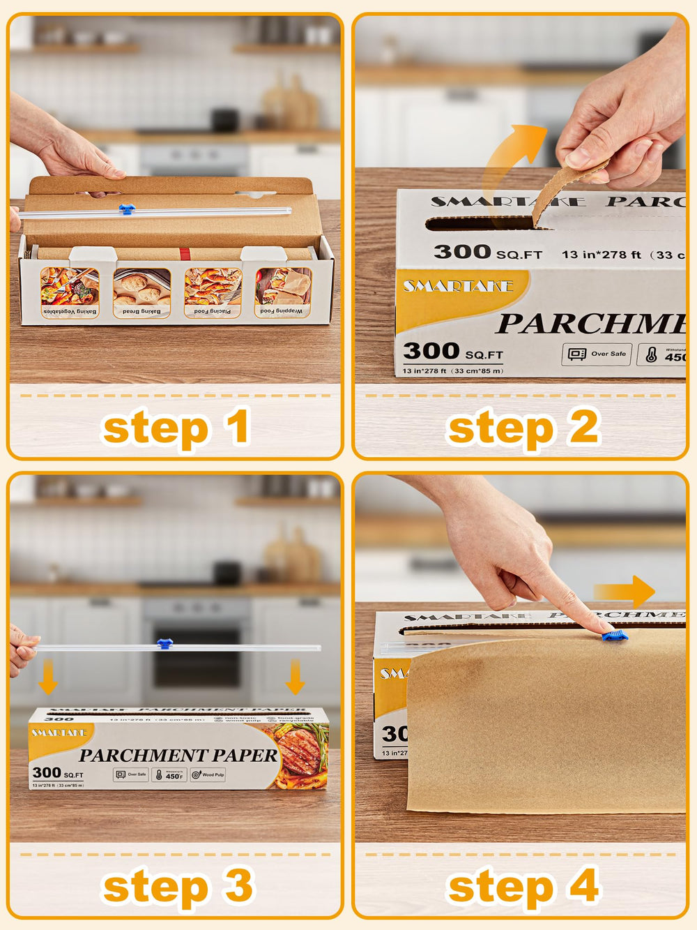 SMARTAKE roll next to ruler illustrating 13 inch width and long 278 ft length