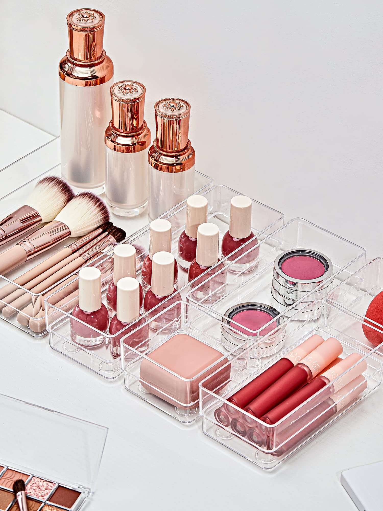SMARTAKE stacked trays showing vertical storage and space-saving organization benefit