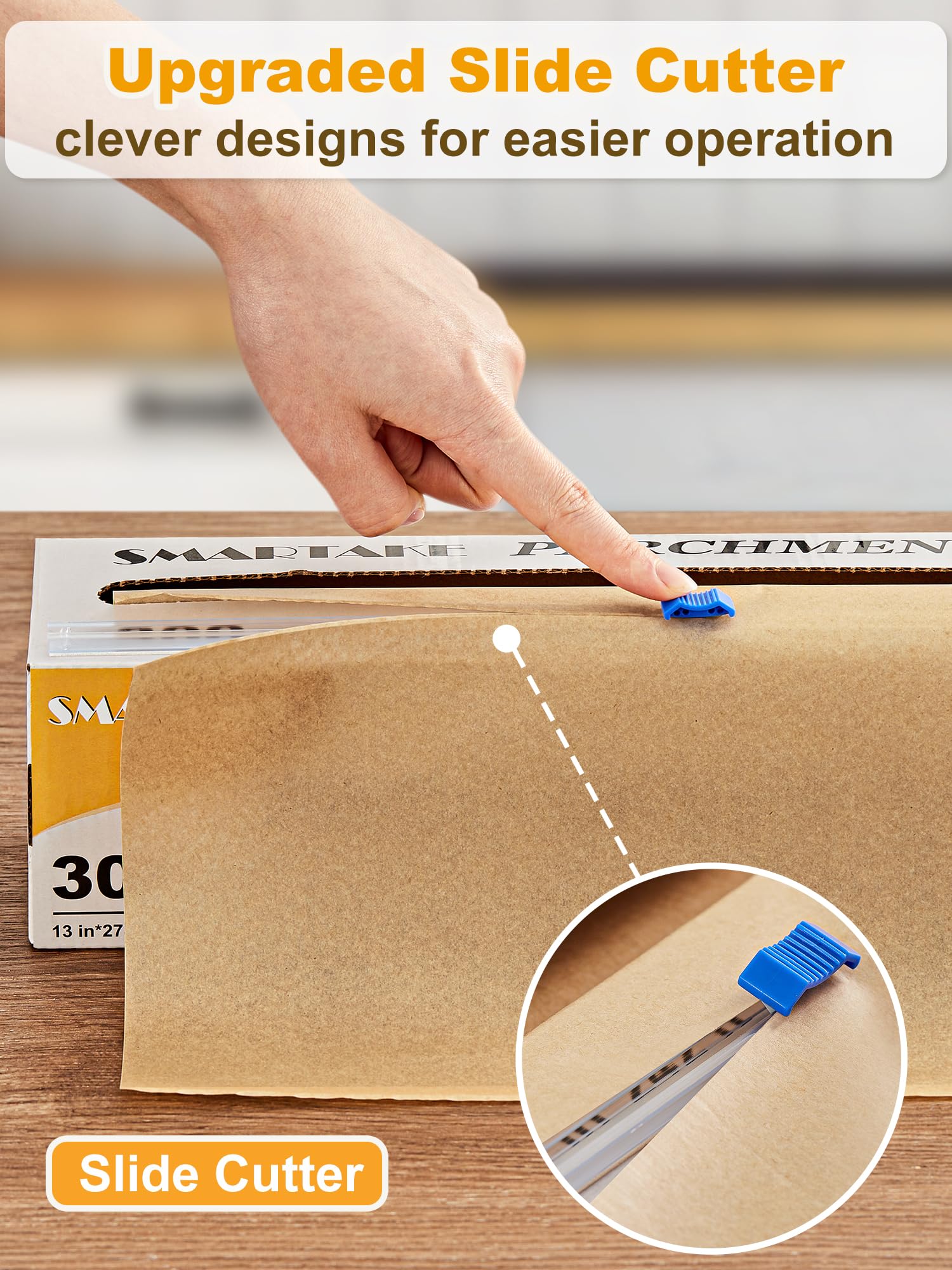 SMARTAKE unbleached paper texture detail showing pure wood pulp and natural finish