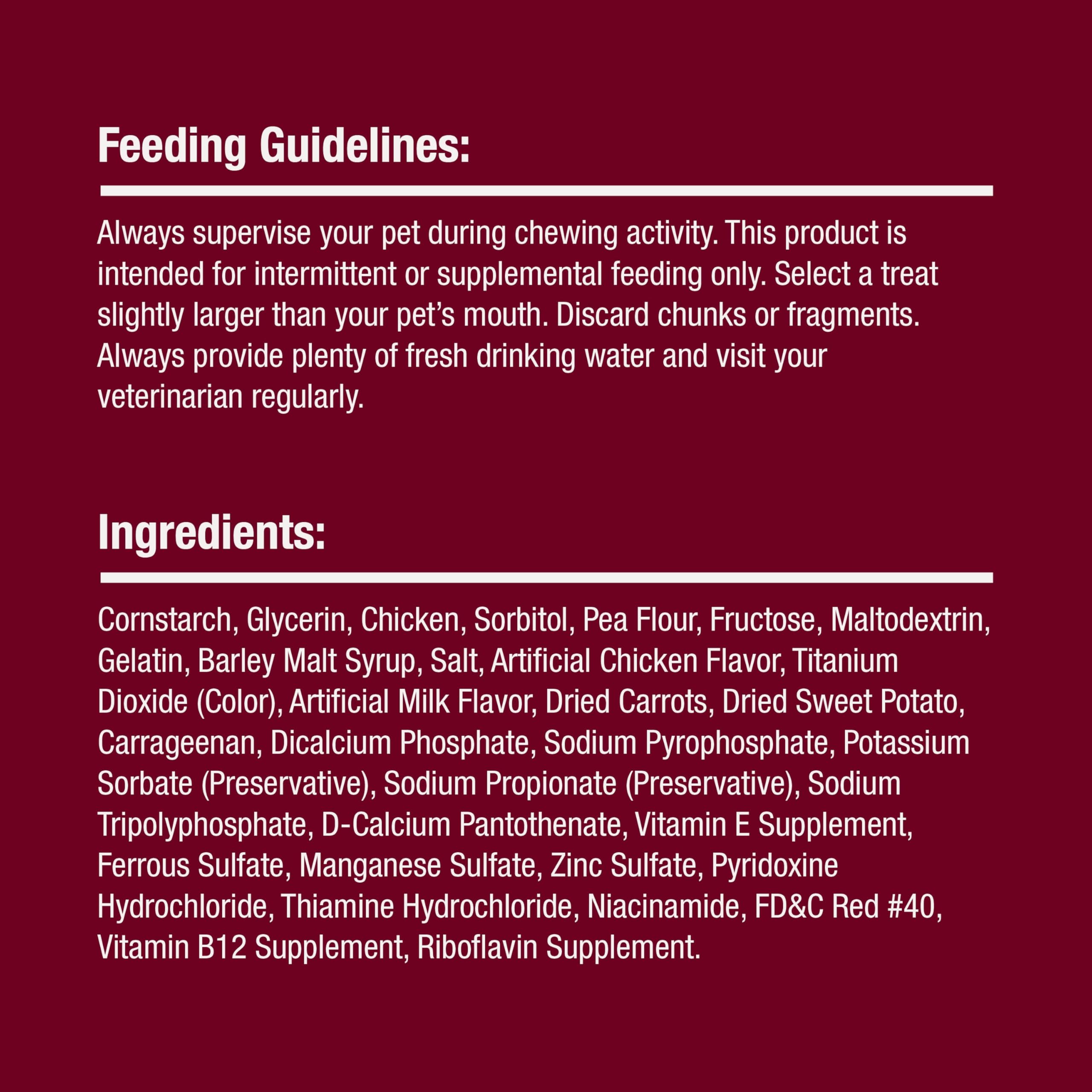 SmartBones label close-up with feeding guidelines and safety tips