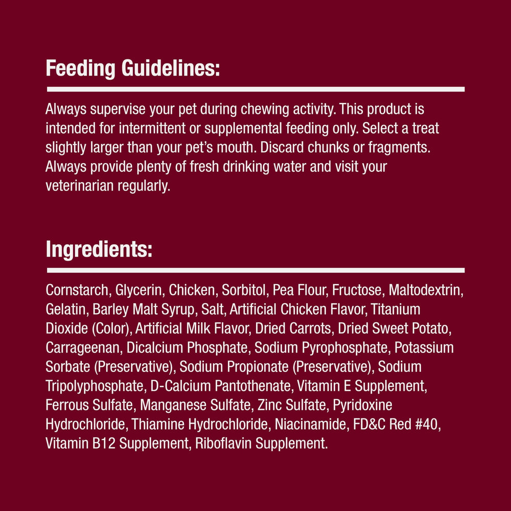 SmartBones label close-up with feeding guidelines and safety tips