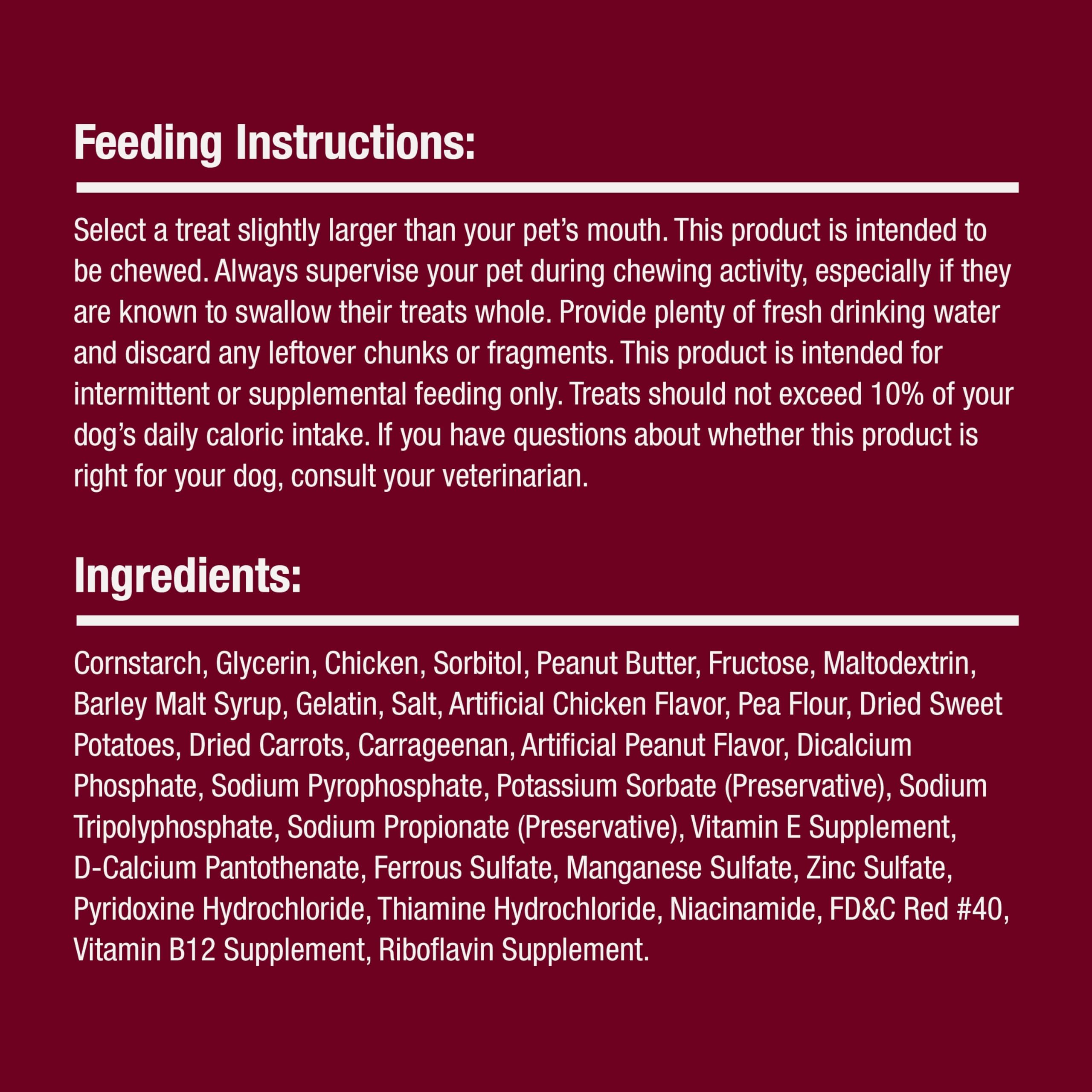 SmartBones label and ingredients panel for transparency and details