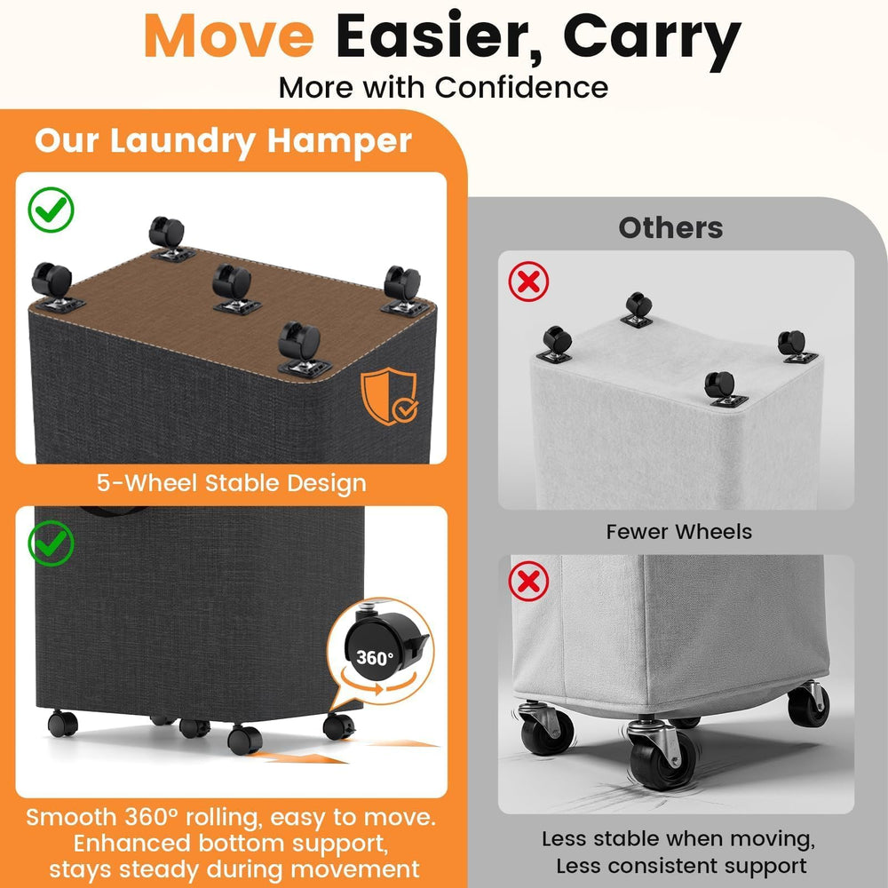 SmartKempt filled with laundry to show 75L capacity and scale benefit