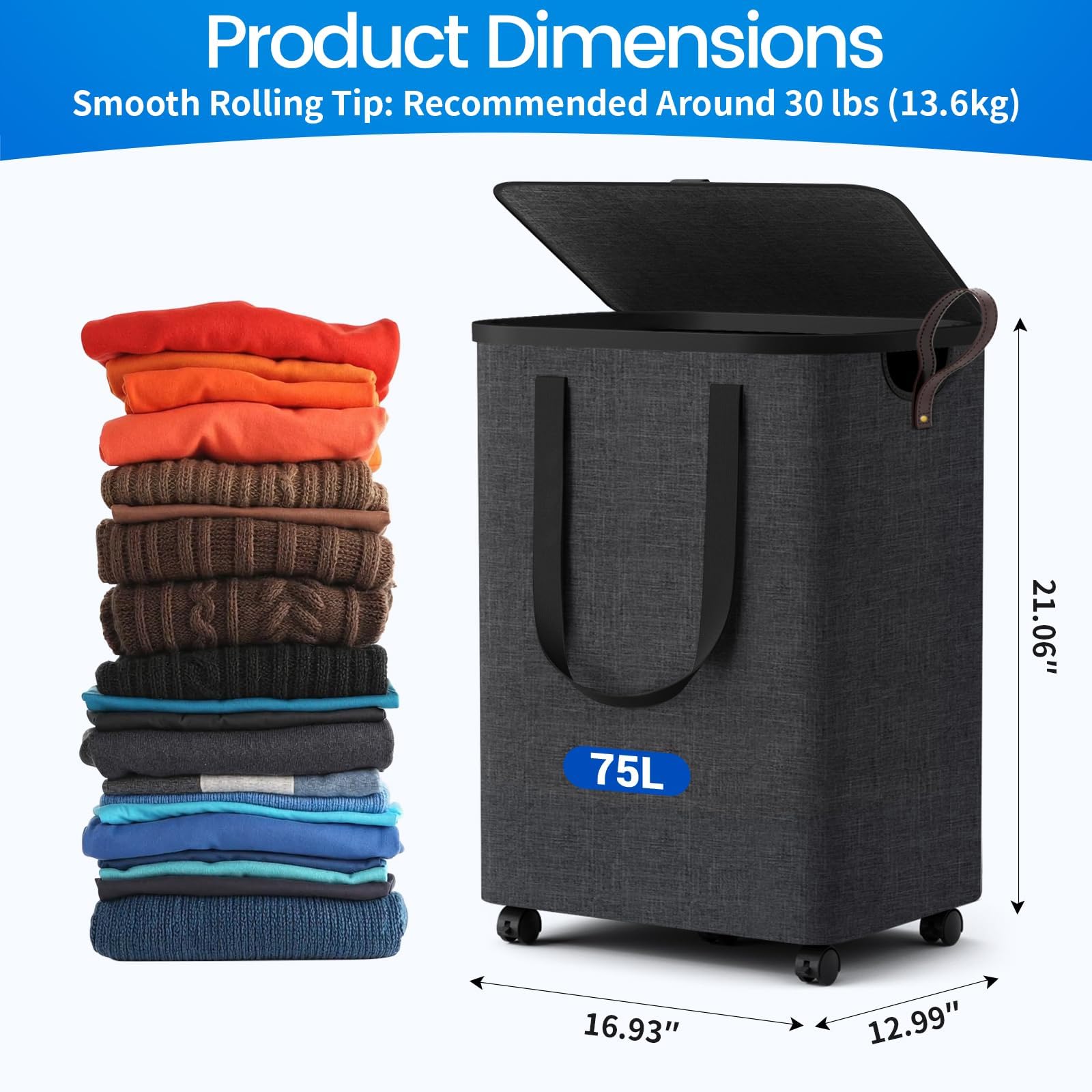 SmartKempt side handle with leather grip for comfortable carrying benefit