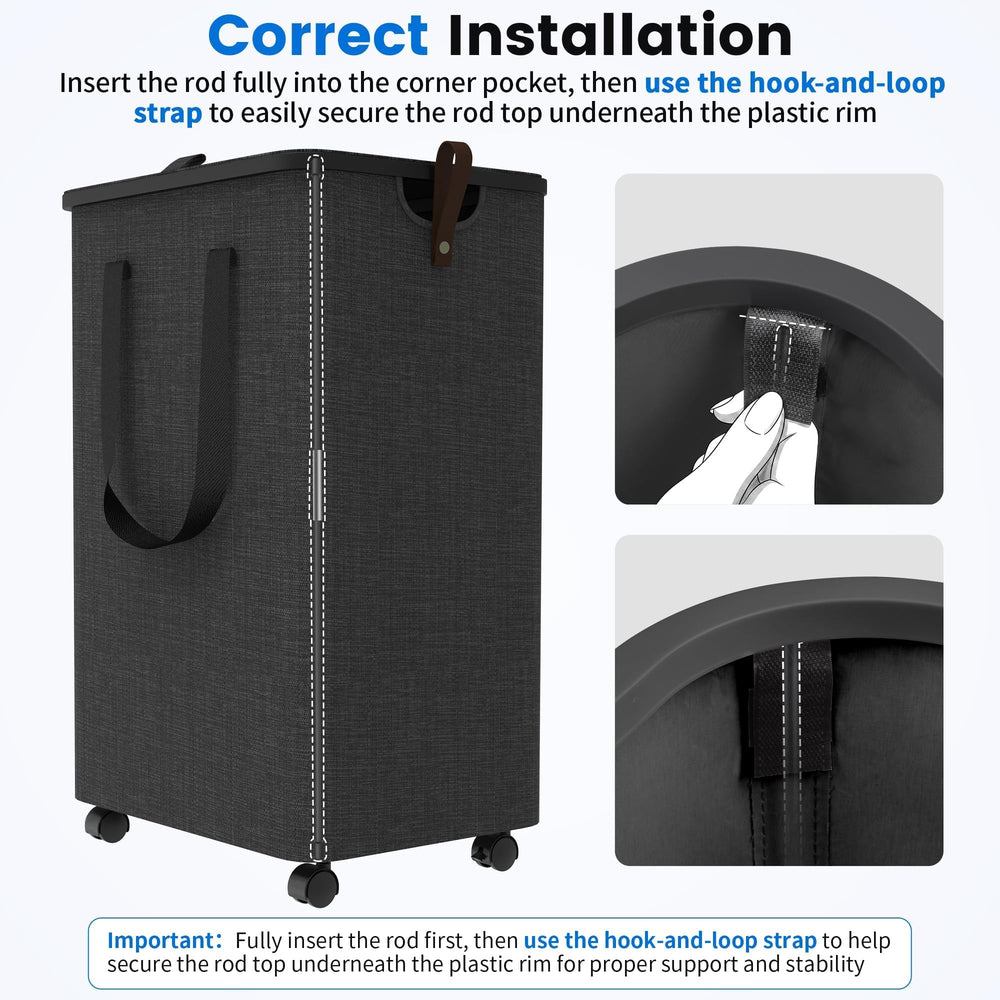 SmartKempt wheel brake engaged to keep hamper stationary and safe benefit