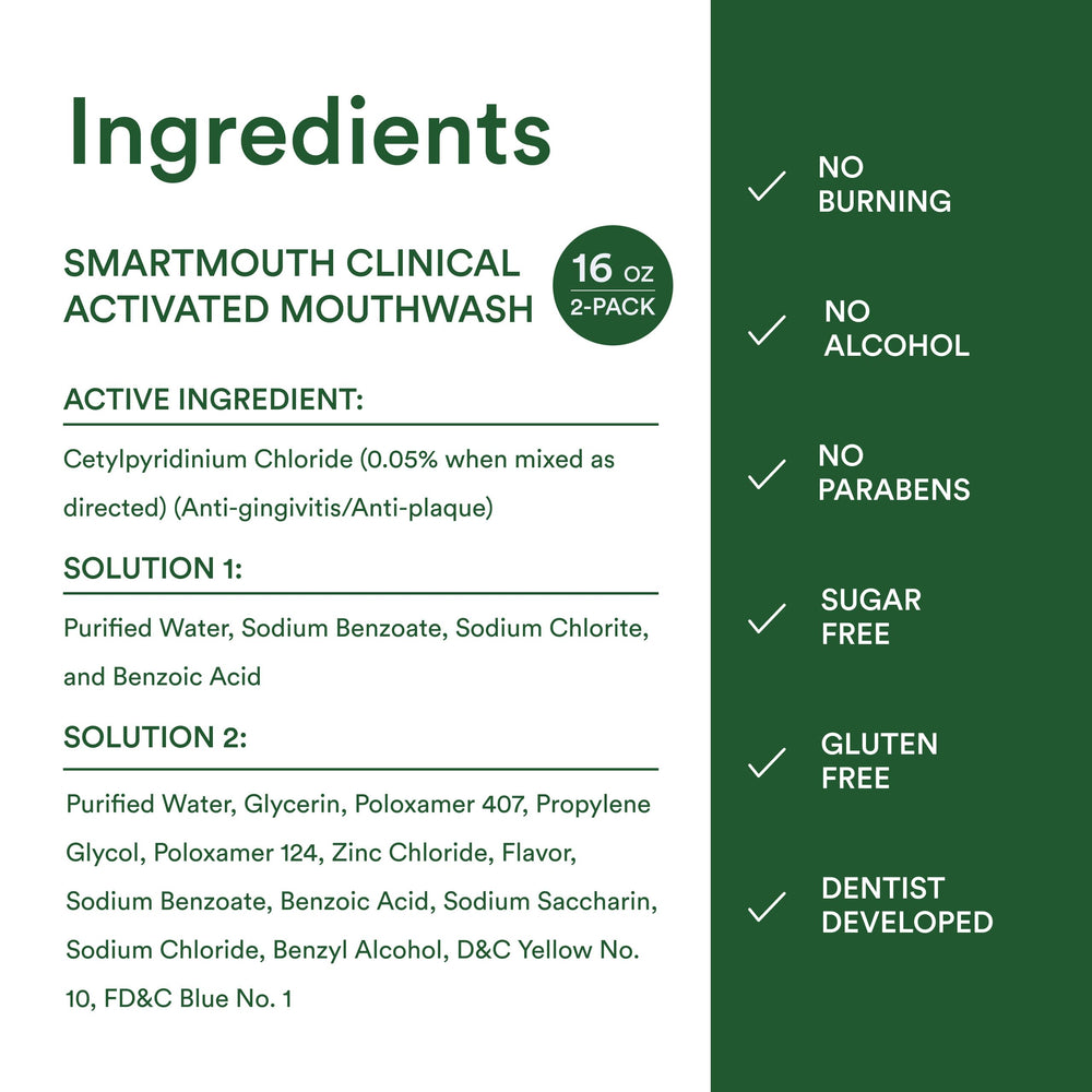 SmartMouth bottle beside toothbrush in bathroom illustrating daily routine benefit