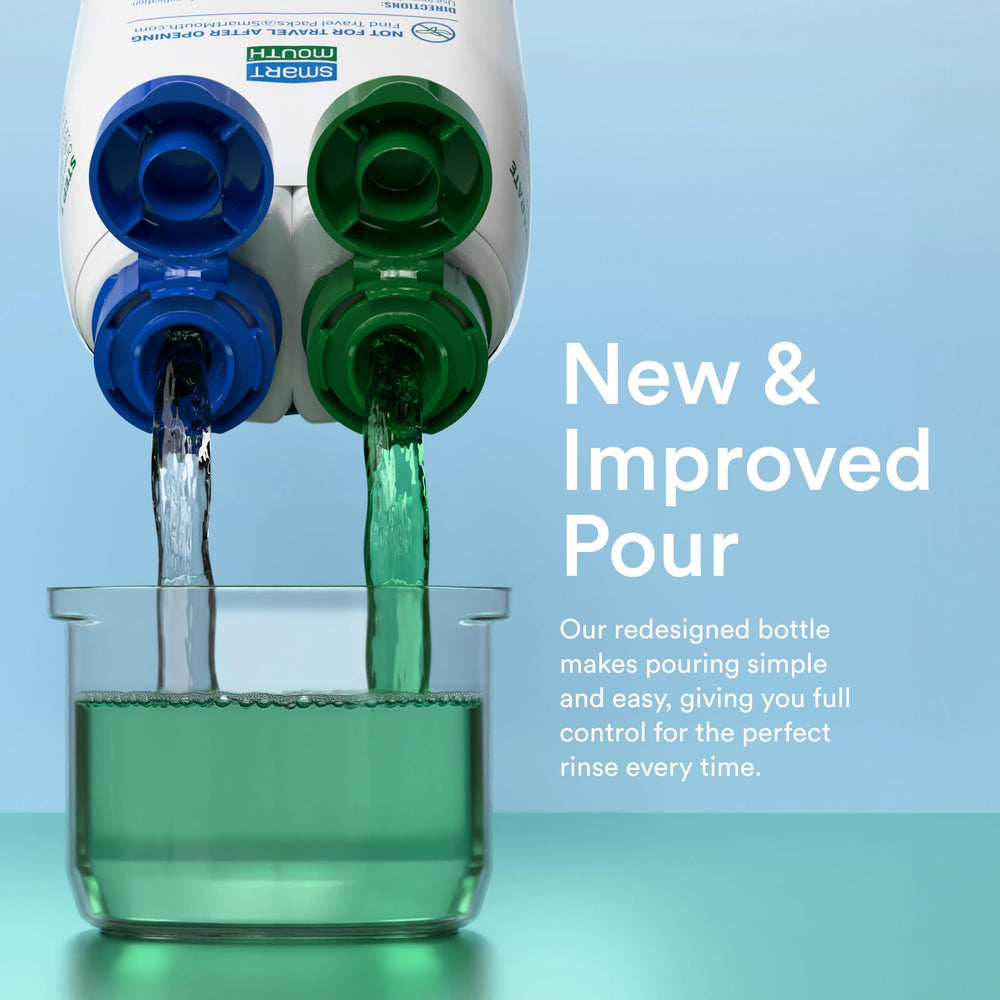 SmartMouth label detail highlighting Clean Mint and non-burning formula benefit