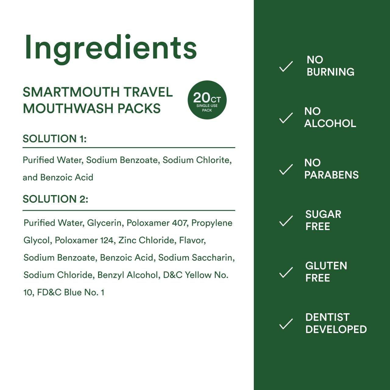 Person rinsing with SmartMouth packet demonstrating on-the-go fresh breath