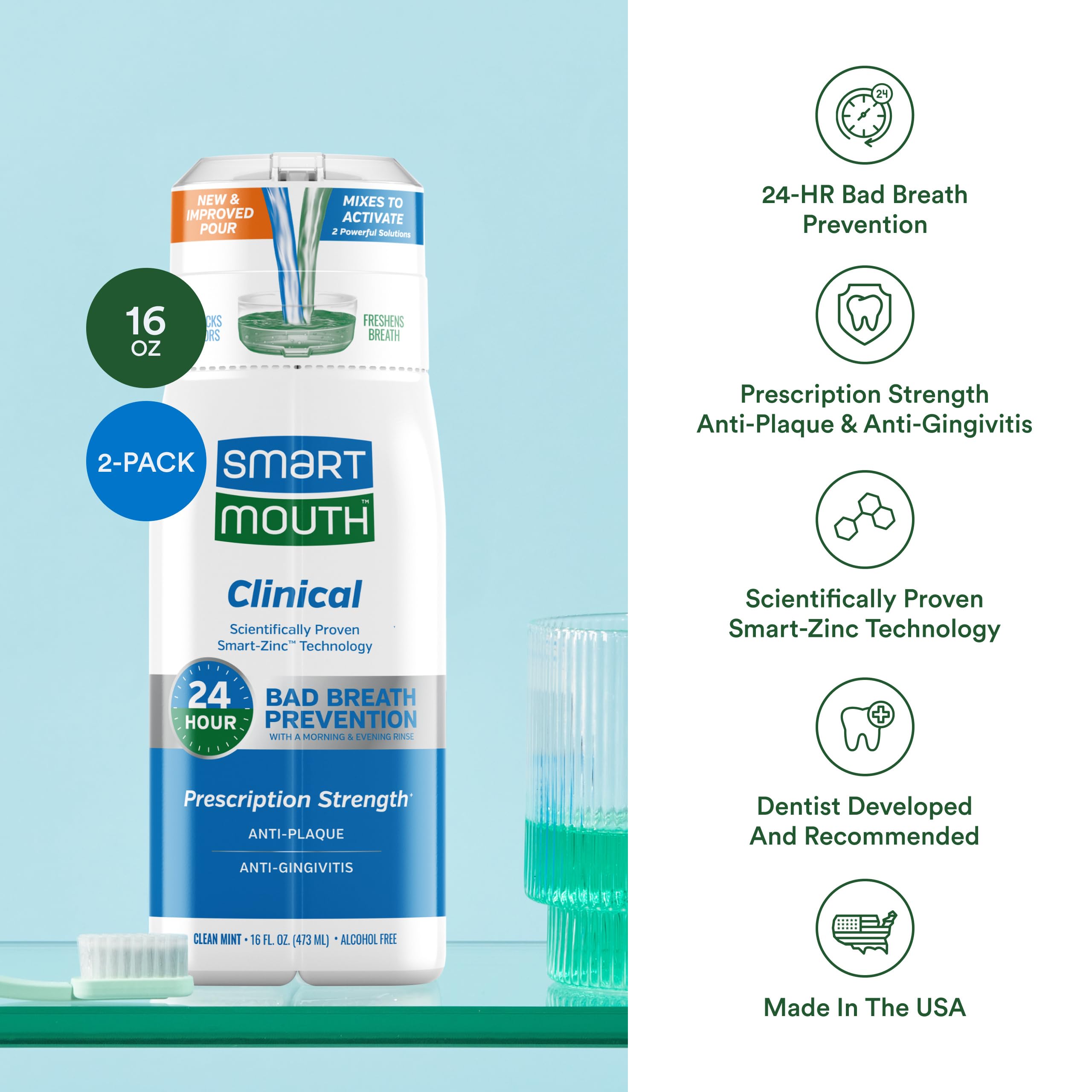 SmartMouth being poured to activate zinc with clear activation benefit