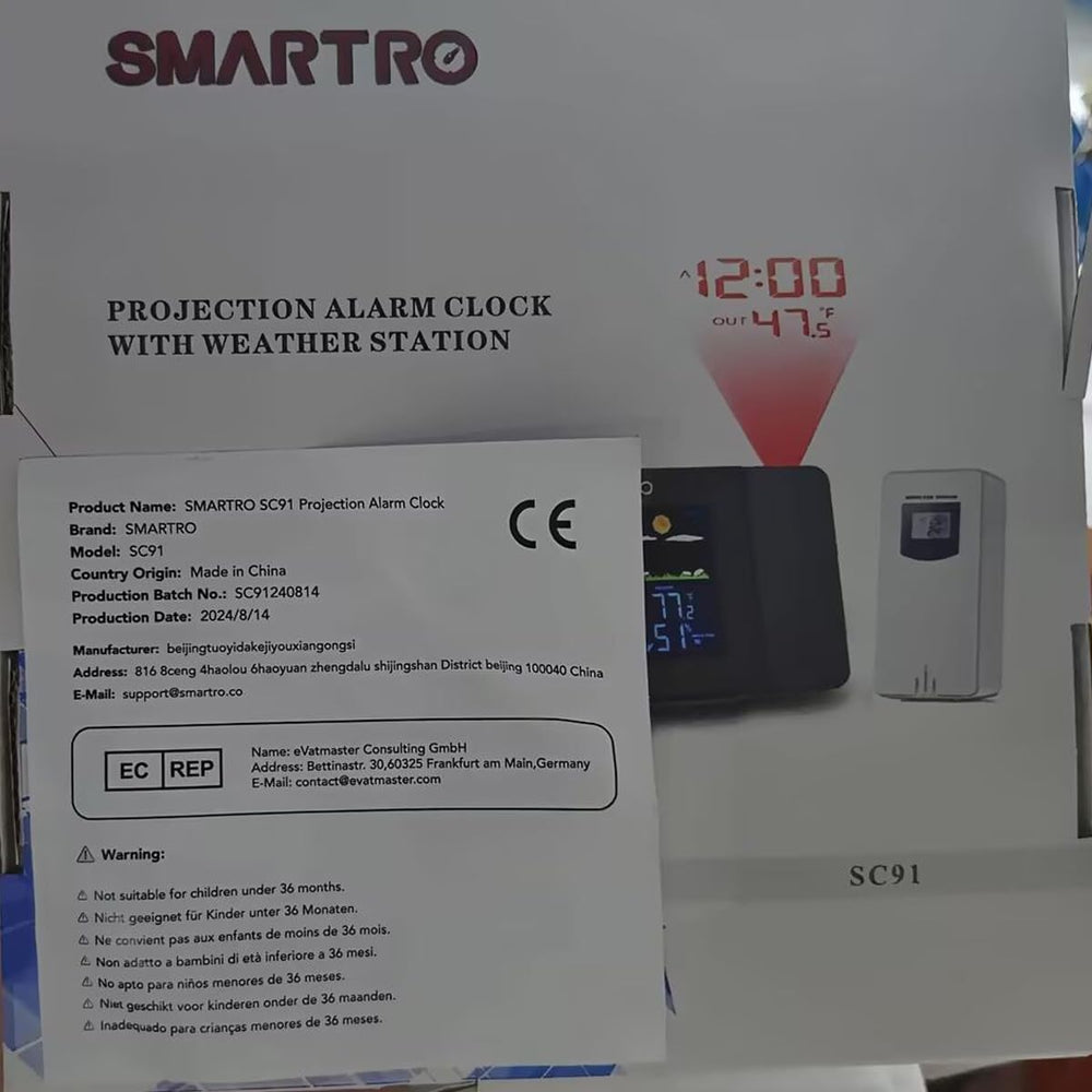 SMARTRO SC91 packaged with adapter and sensor illustrating what’s included
