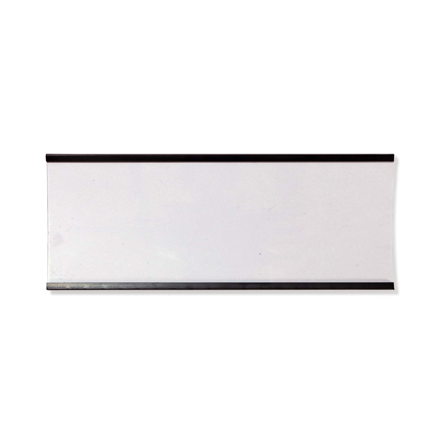 SmartSign close-up of C-channel edge showing easy slide-in label access and secure grip