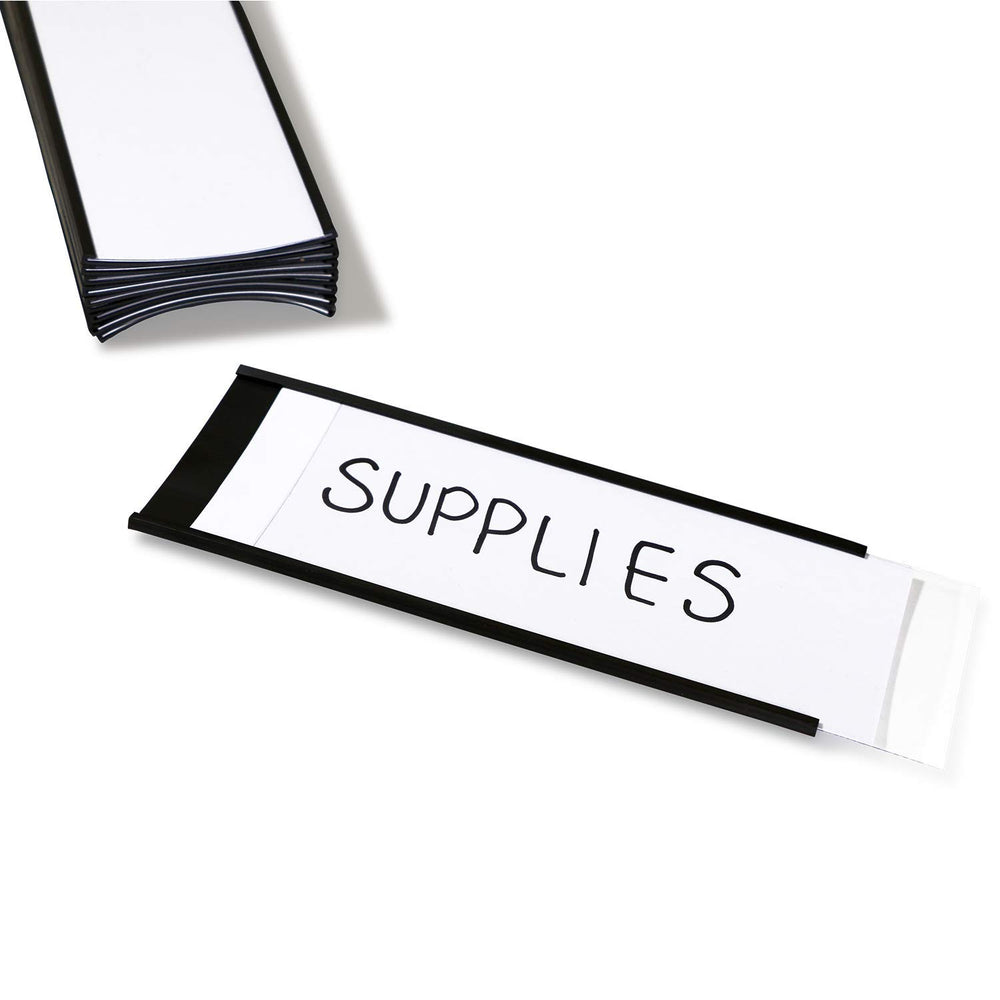 SmartSign front view of magnetic C-channel label holder showing clean fit and quick identification