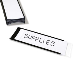 SmartSign front view of magnetic C-channel label holder showing clean fit and quick identification