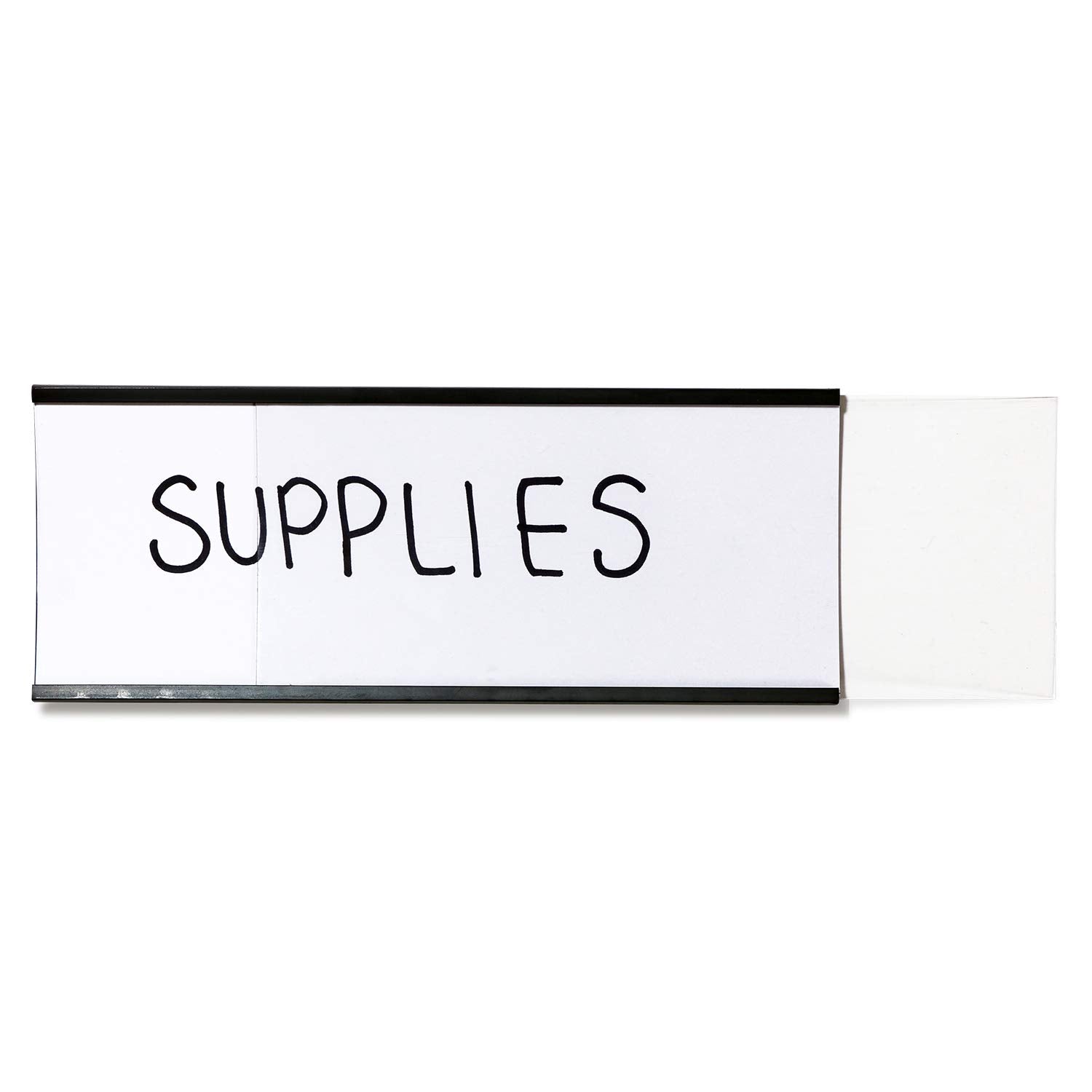 SmartSign paper insert inserted into C-channel demonstrating printable label compatibility