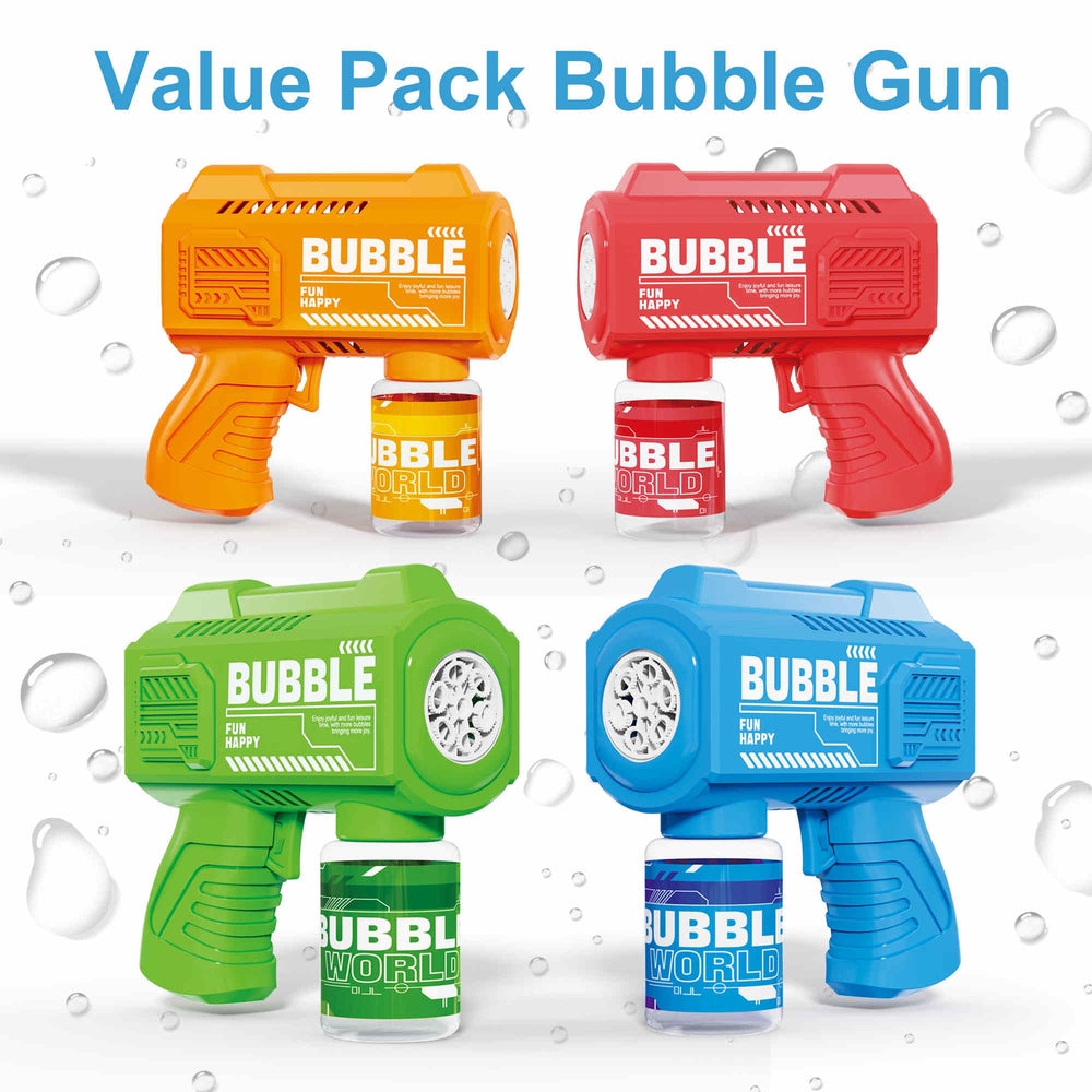 SmartYeen guns in use in backyard producing nonstop colorful bubbles for fun