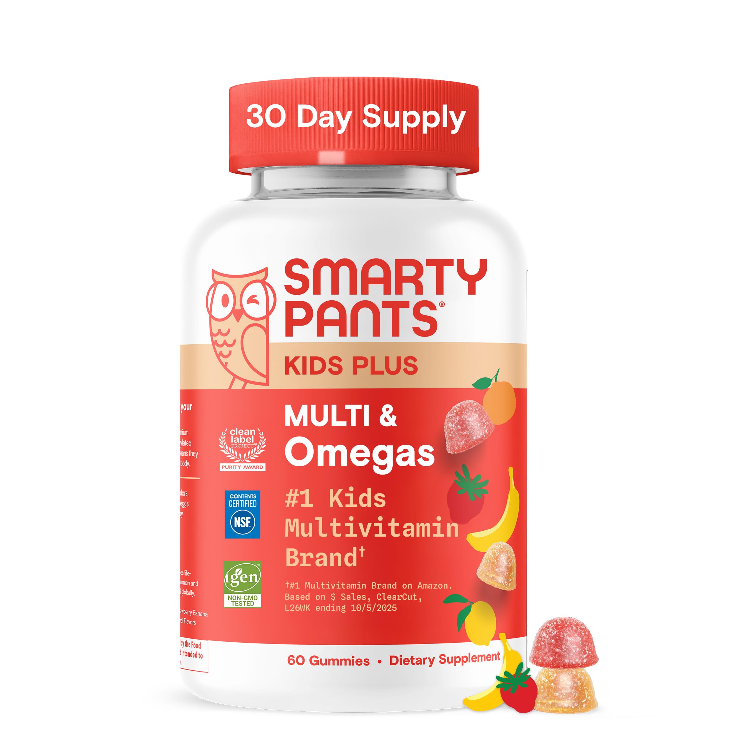 SmartyPants bottle front view showing product and count for easy identification