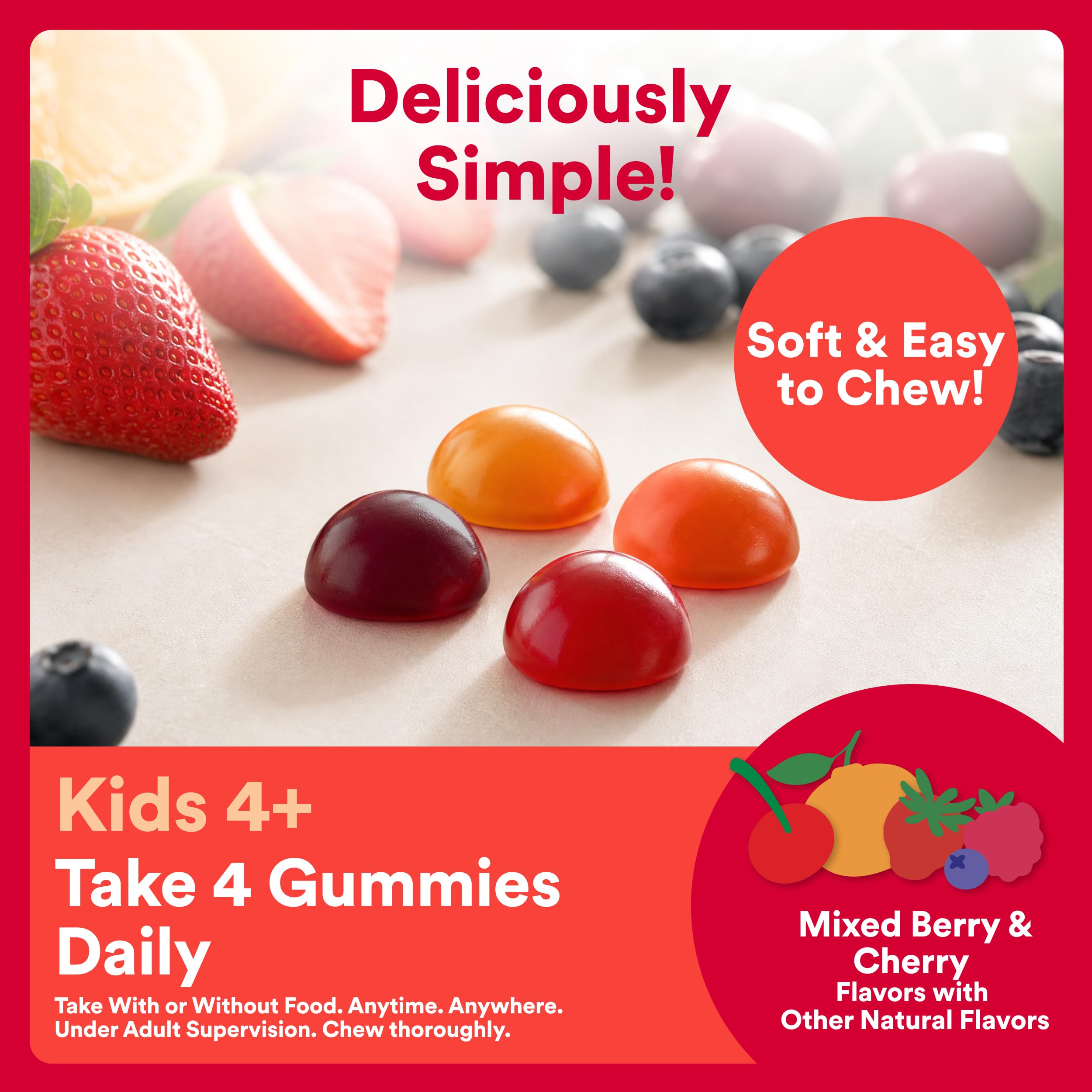 SmartyPants gummies in hand showing size and scale, easy serving for kids