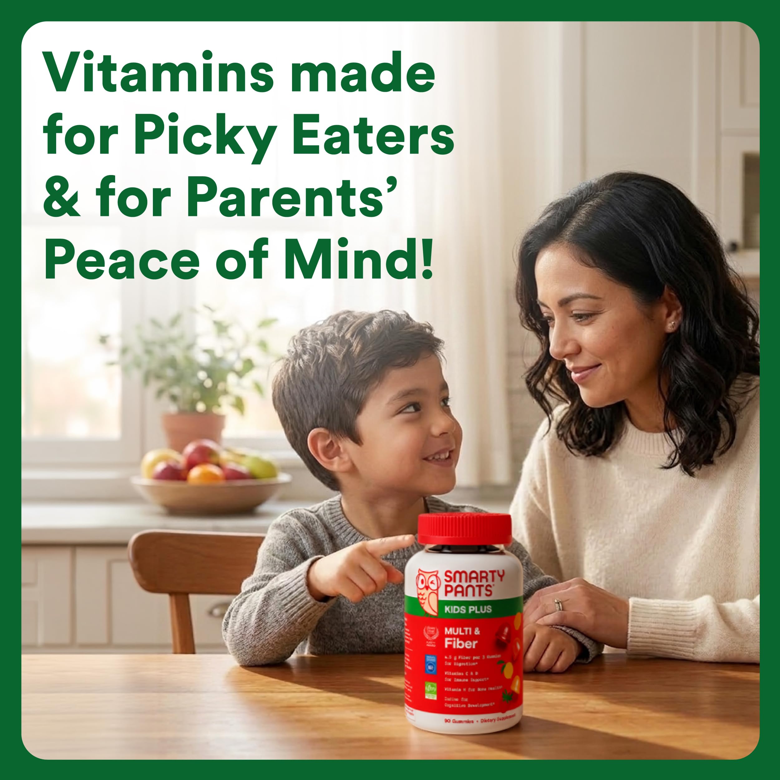 SmartyPants gummies on spoon illustrating portion control and ease