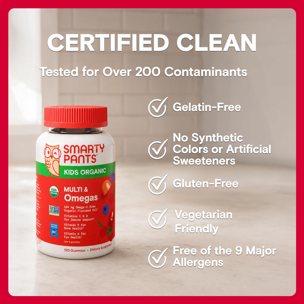 SmartyPants omega-3 ALA ingredient visual with plant source, signals vegetarian omega support