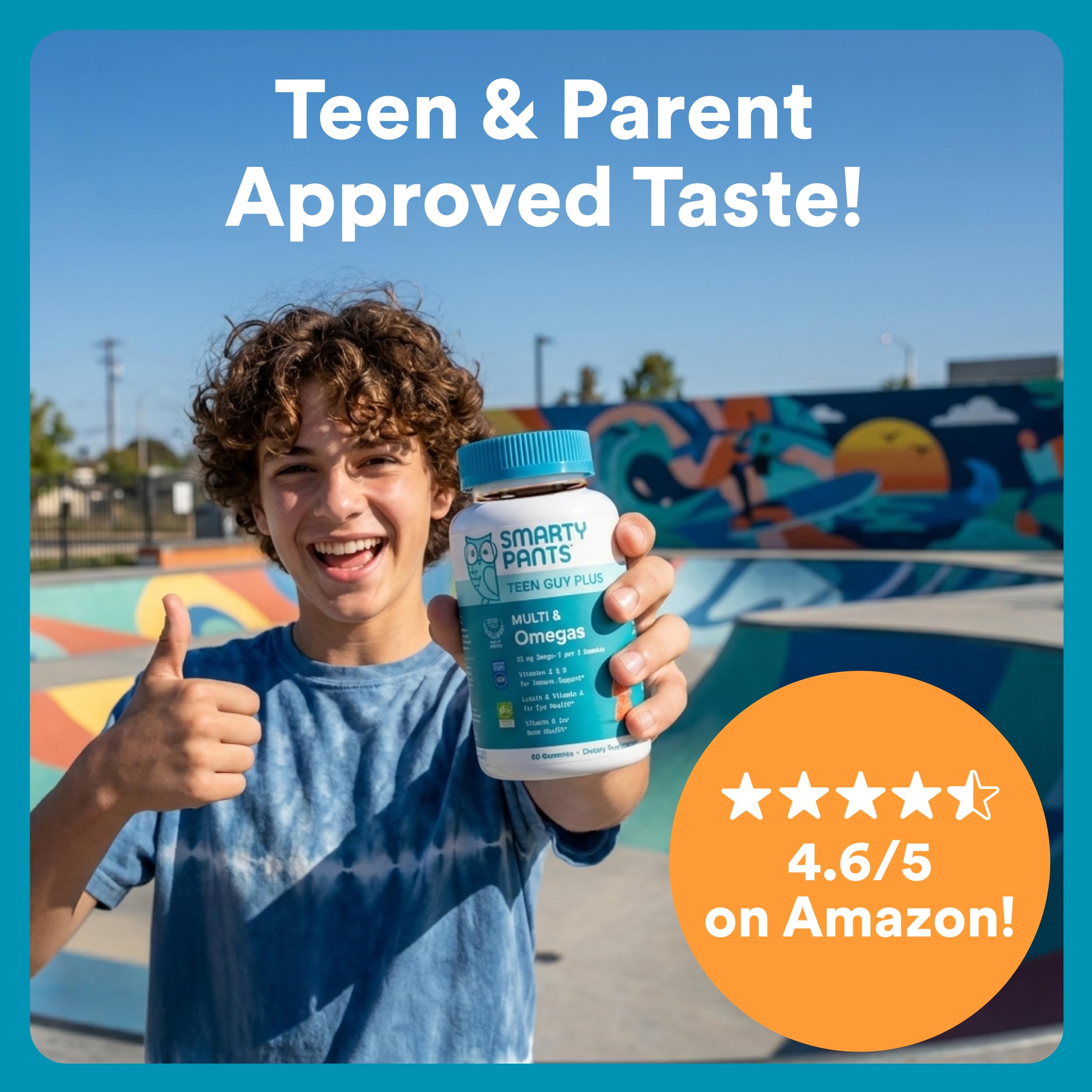 SmartyPants gummies in a teen backpack showing portability and on-the-go use