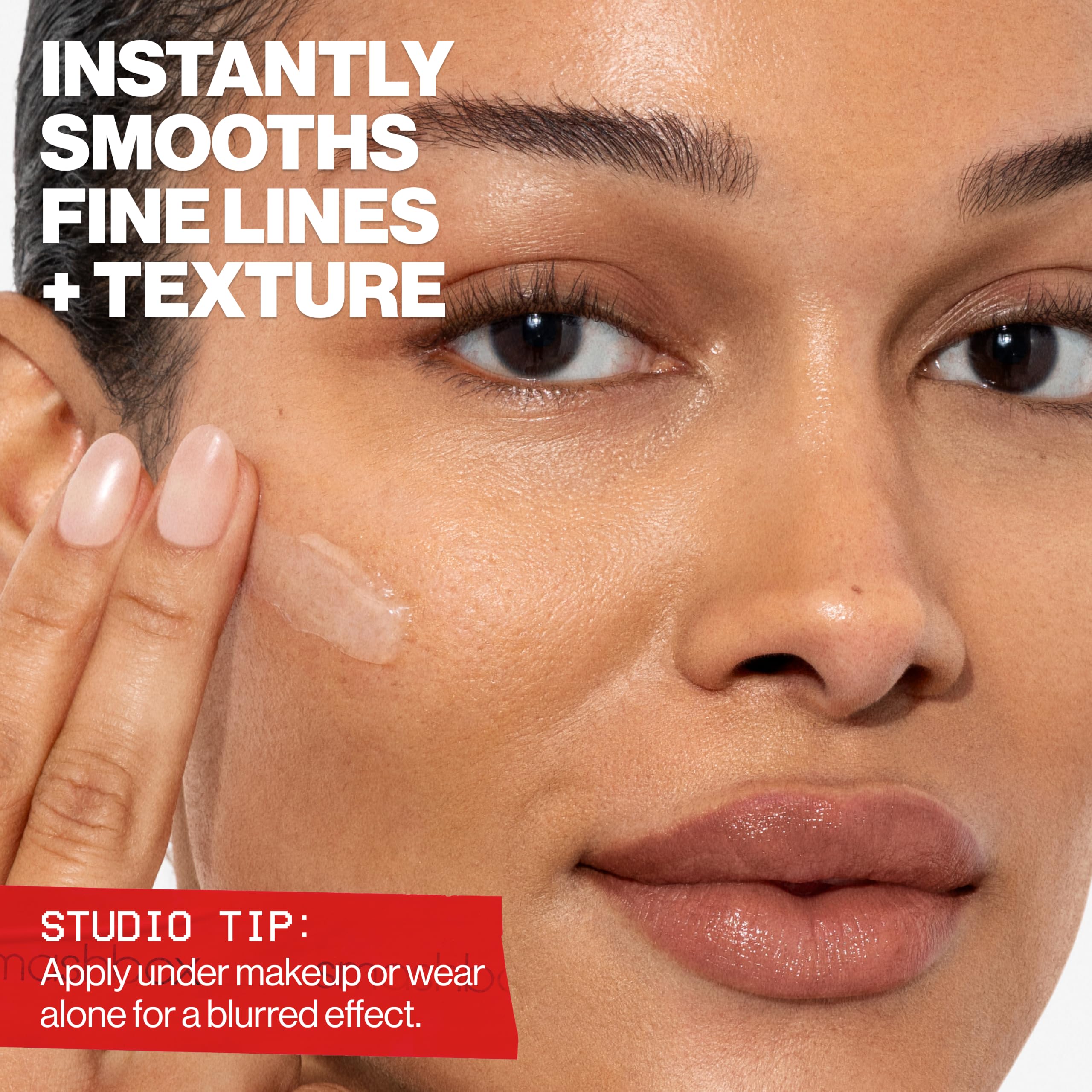 Smashbox primer paired with foundation to show improved application