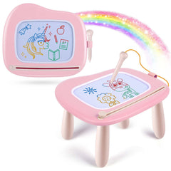 Smasiagon front view of pink magnetic drawing board showing clear frame and screen for easy play