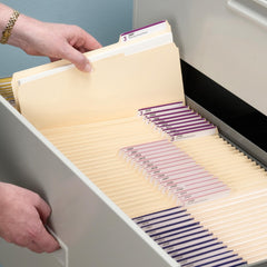 SMEAD folder front view with clear 1/3-cut tab for fast identification