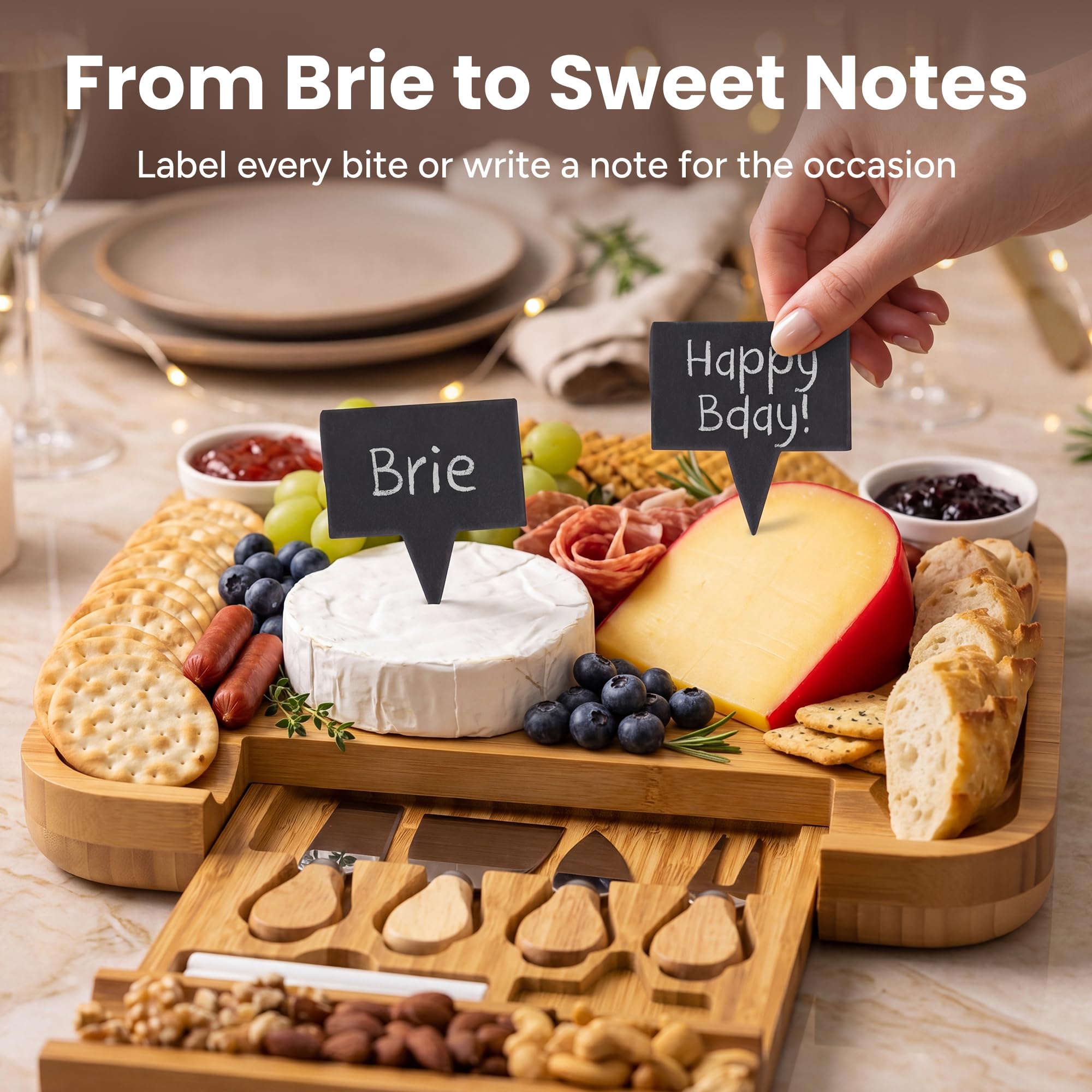 SMIRLY bamboo fruit tray close-up keeps fruits separate and fresh