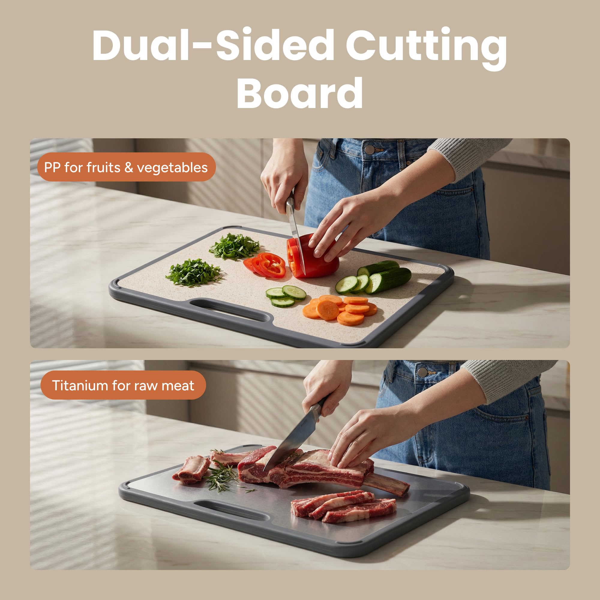 SMIRLY boards standing upright in holder to air dry and save counter space