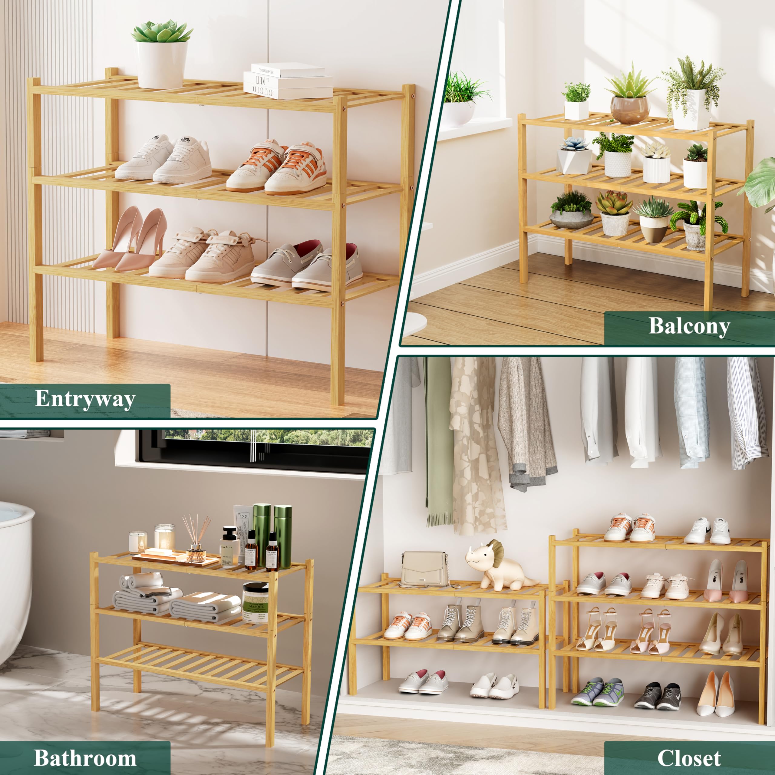 Smiry rack next to shoes for scale showing compact width and space-saving benefit