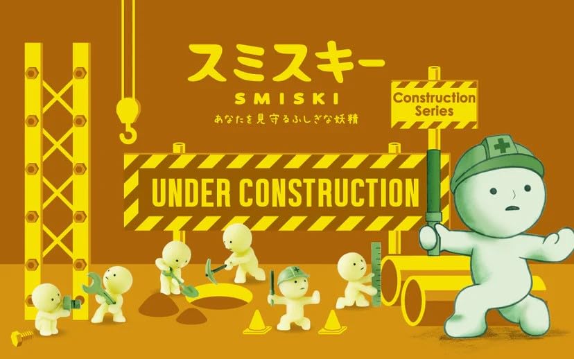 Smiski multiple construction figures lined up to show collecting potential