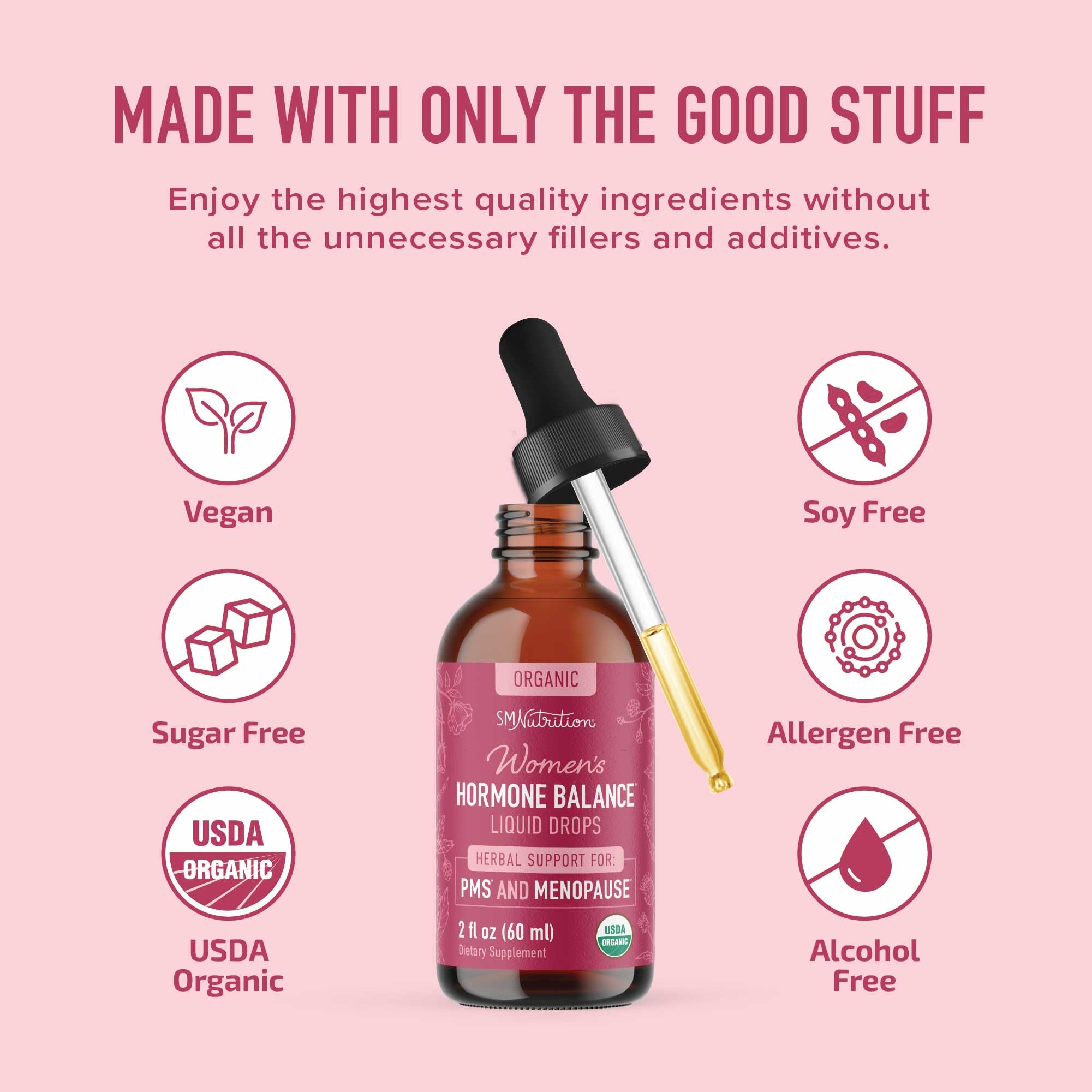 SMNutrition bottle next to common items showing size and scale, travel-friendly benefit