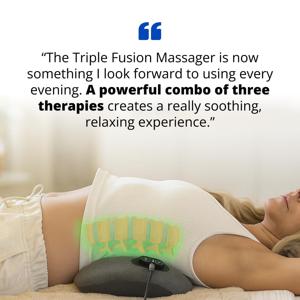 SmoothSpine in use on couch demonstrating at-home relaxation