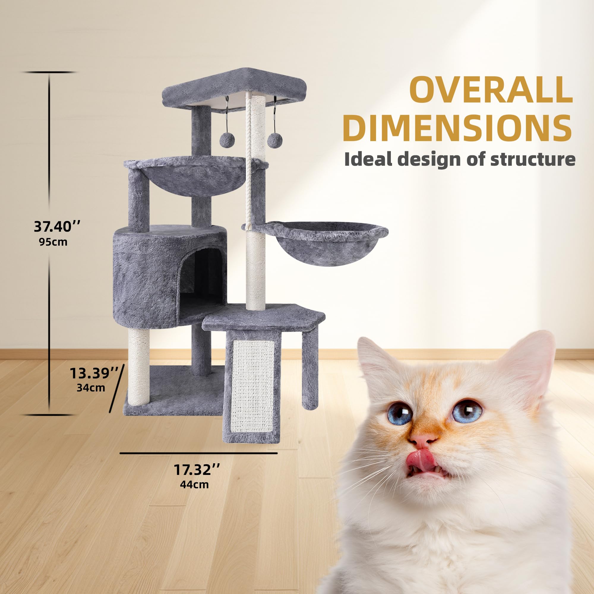 Smouatou replaceable hanging toys detail encourages batting play and keeps cats entertained