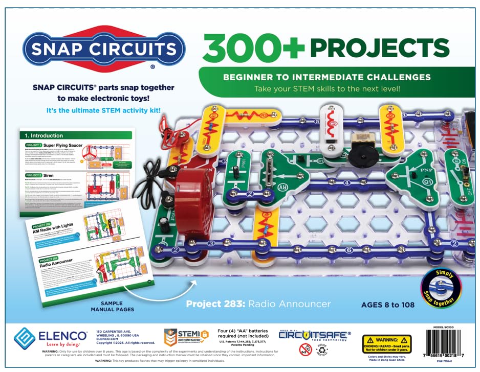 Snap Circuits close-up on snap grid connection, demonstrates secure tool-free assembly