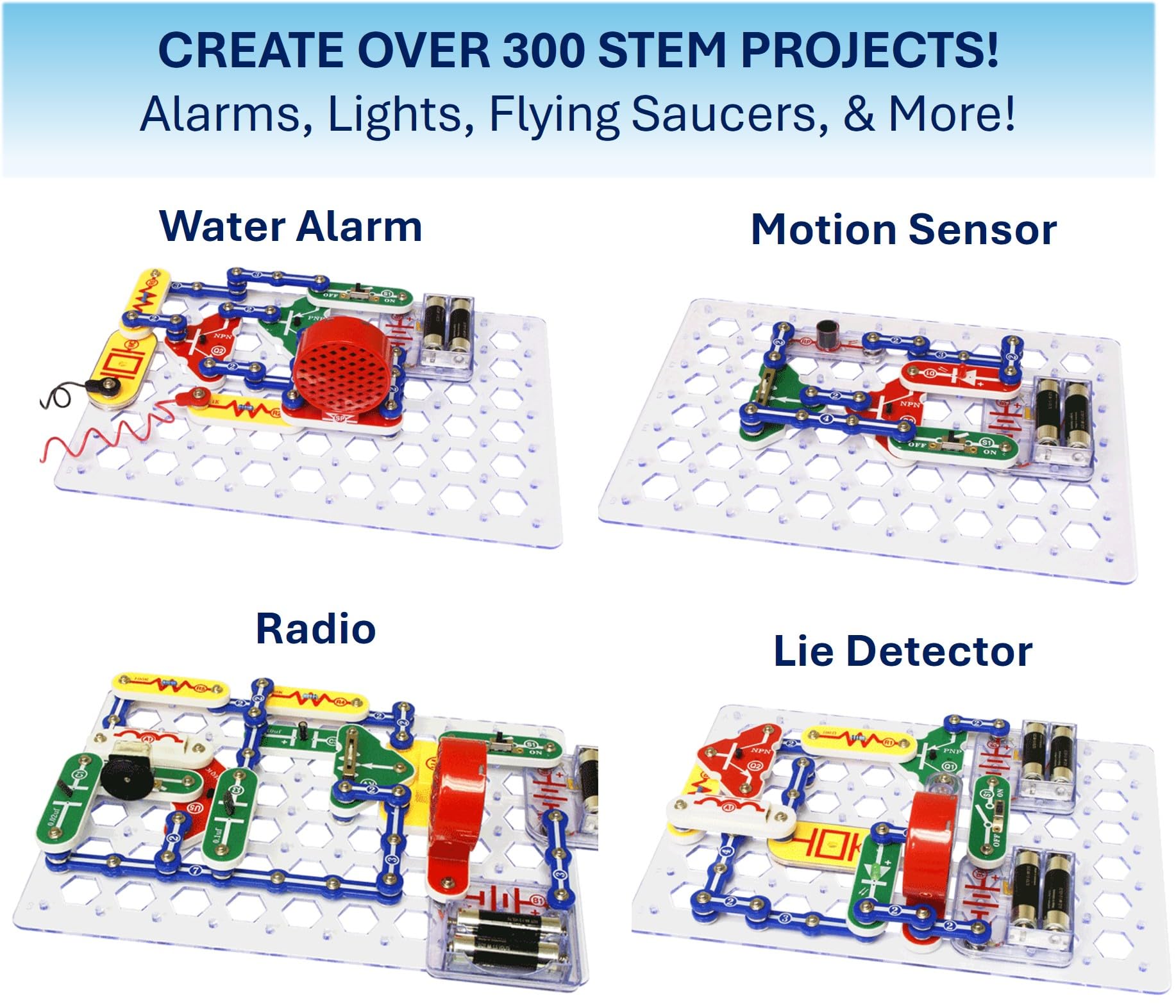 Open Snap Circuits manual with diagrams, provides step-by-step project guidance