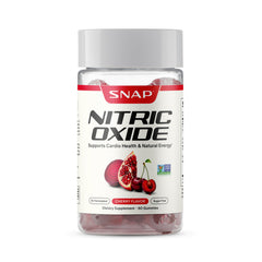 Snap Supplements front packaging showing cherry beet root gummies and benefits